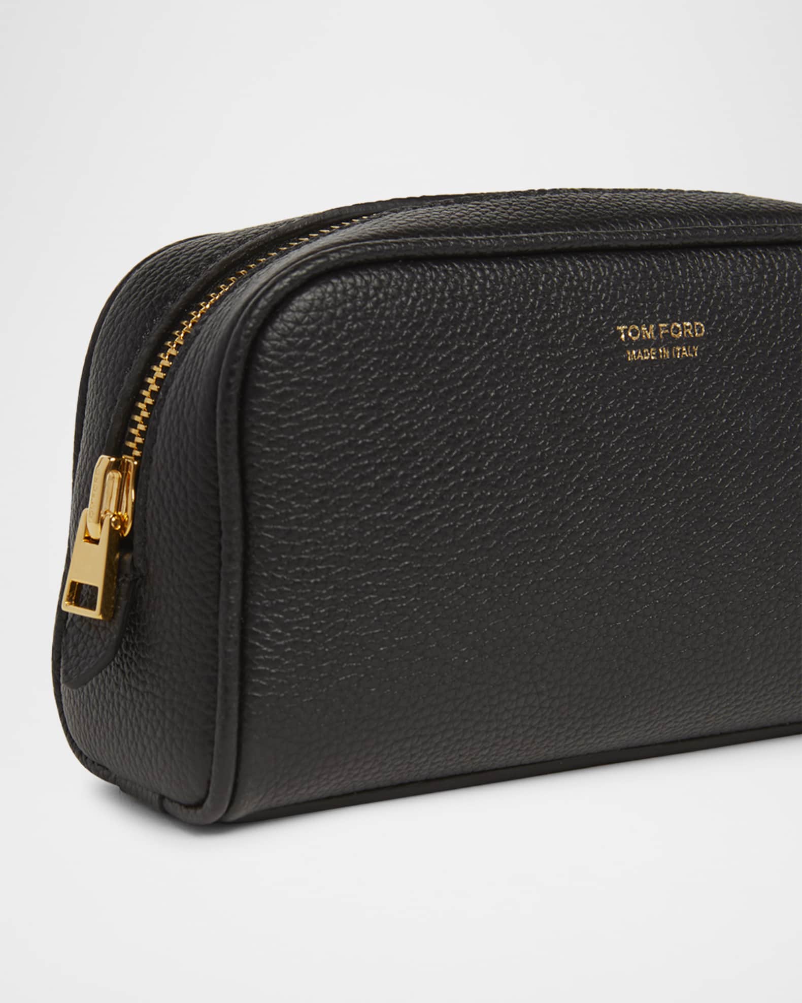 TOM FORD ブラックポーチ Tom Ford TF Black Faux Leather Flat Pouch Slim Clutch