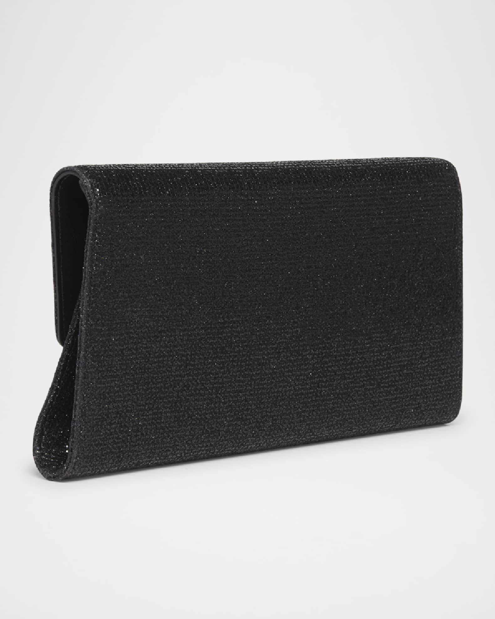 TOM FORD Nobile Flap Clutch Bag in Glitter Textured Fabric