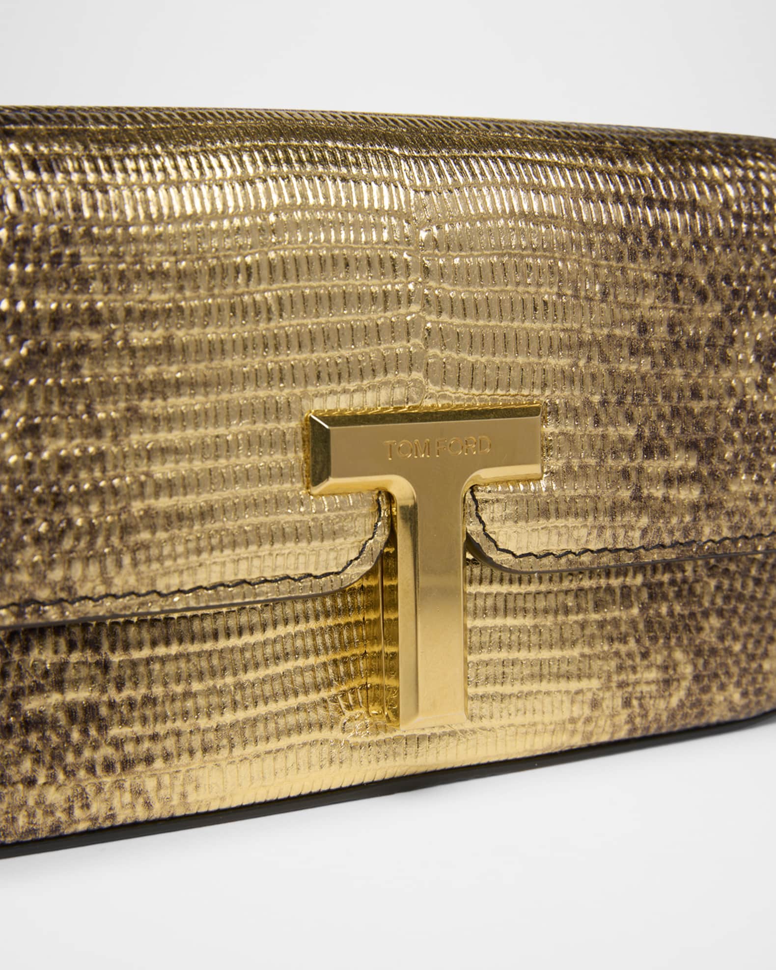 【新season】TOMFORD シャイニー エンボス ワリス ミニバッグ TOM FORD Wallis Mini Flap Shoulder Bag Snakeskin-Printed