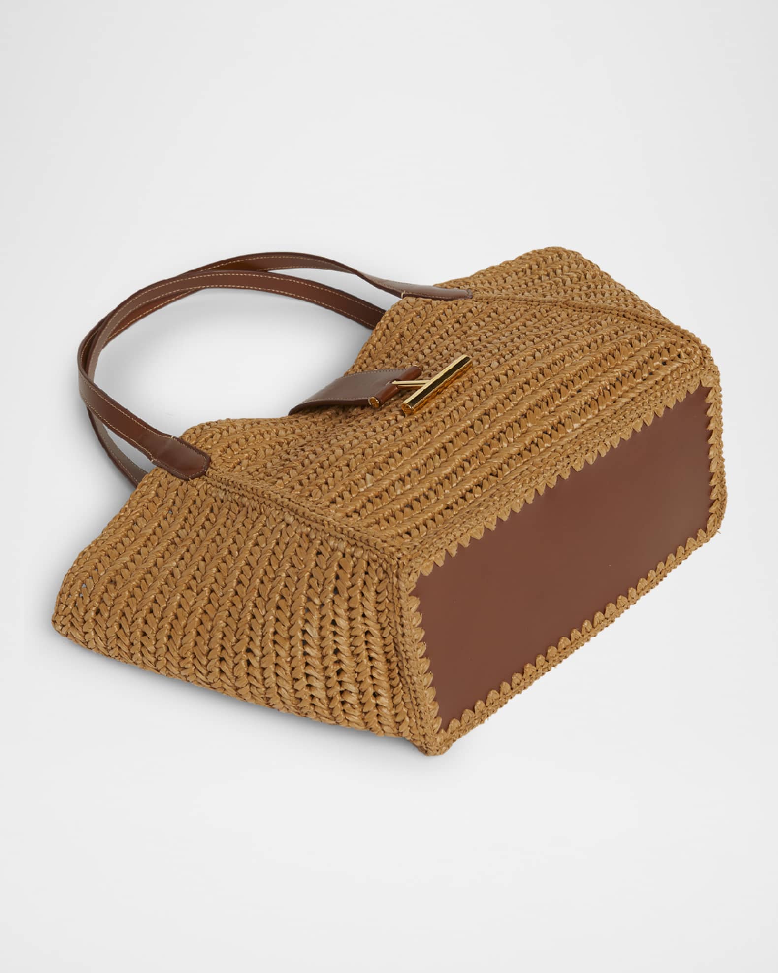  Tara Medium Tote Bag in Raffia Viscose and Leather 1