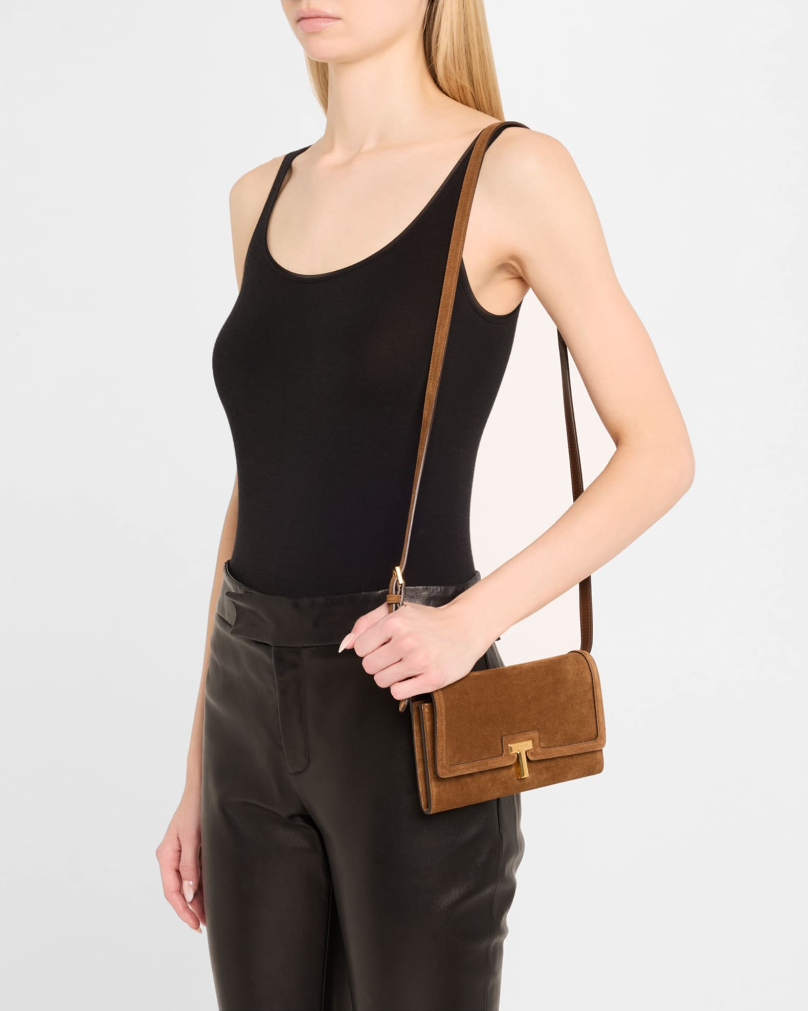 Wallis Flap Suede Wallet on Strap 1