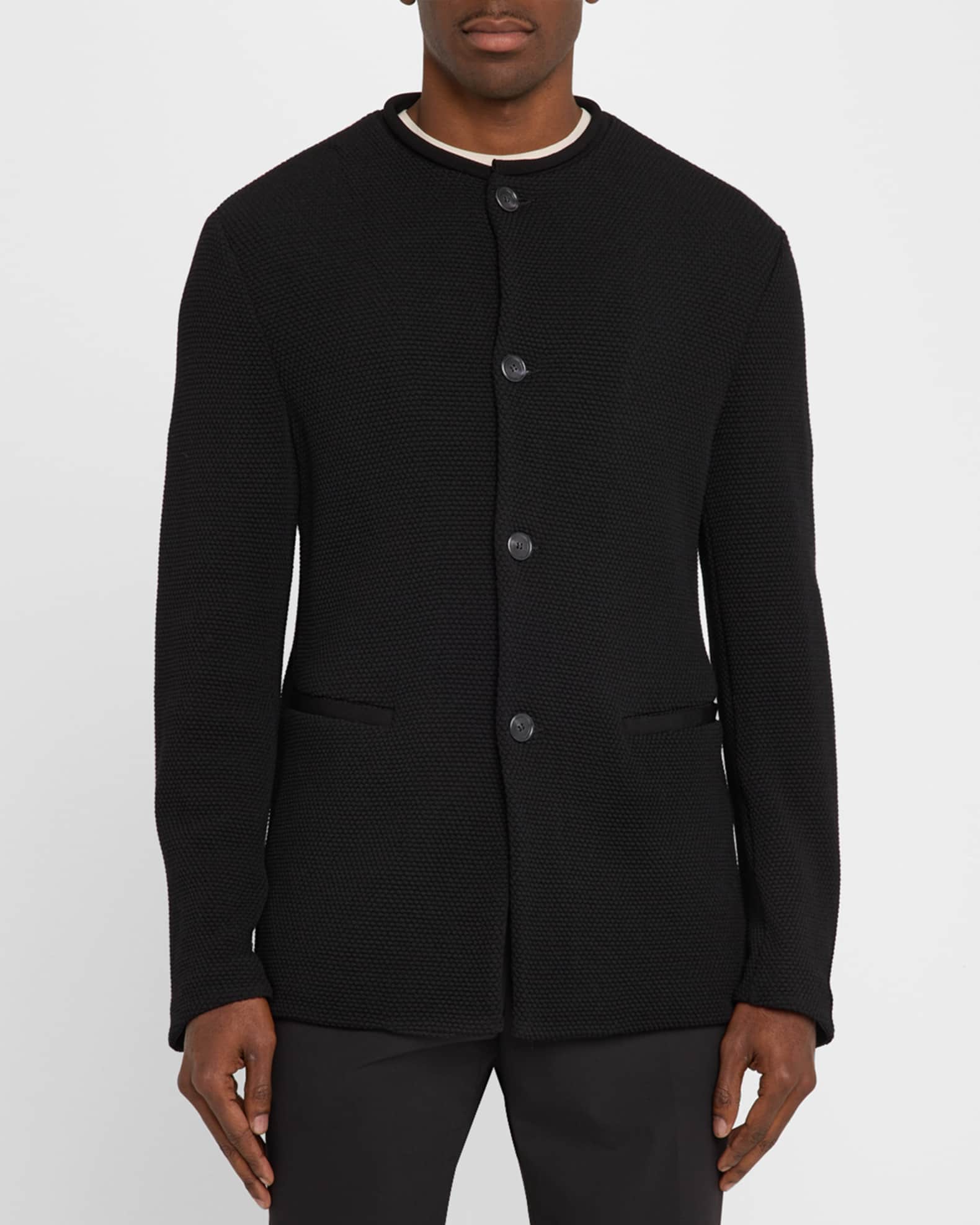 Band collar blazer outlet