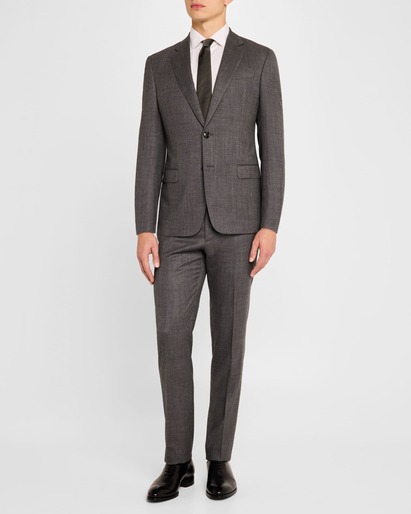 Giorgio Armani Men's Micro-Dot Wool-Blend Suit | Neiman Marcus