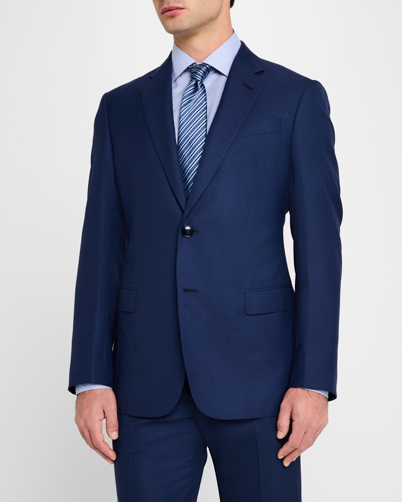 Giorgio Armani Men's Micro-Houndstooth 210G Suit | Neiman Marcus