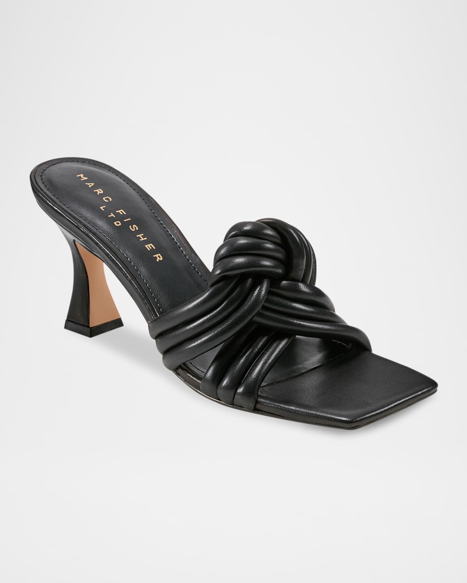 Dru Leather Knot Slide Sandals 1