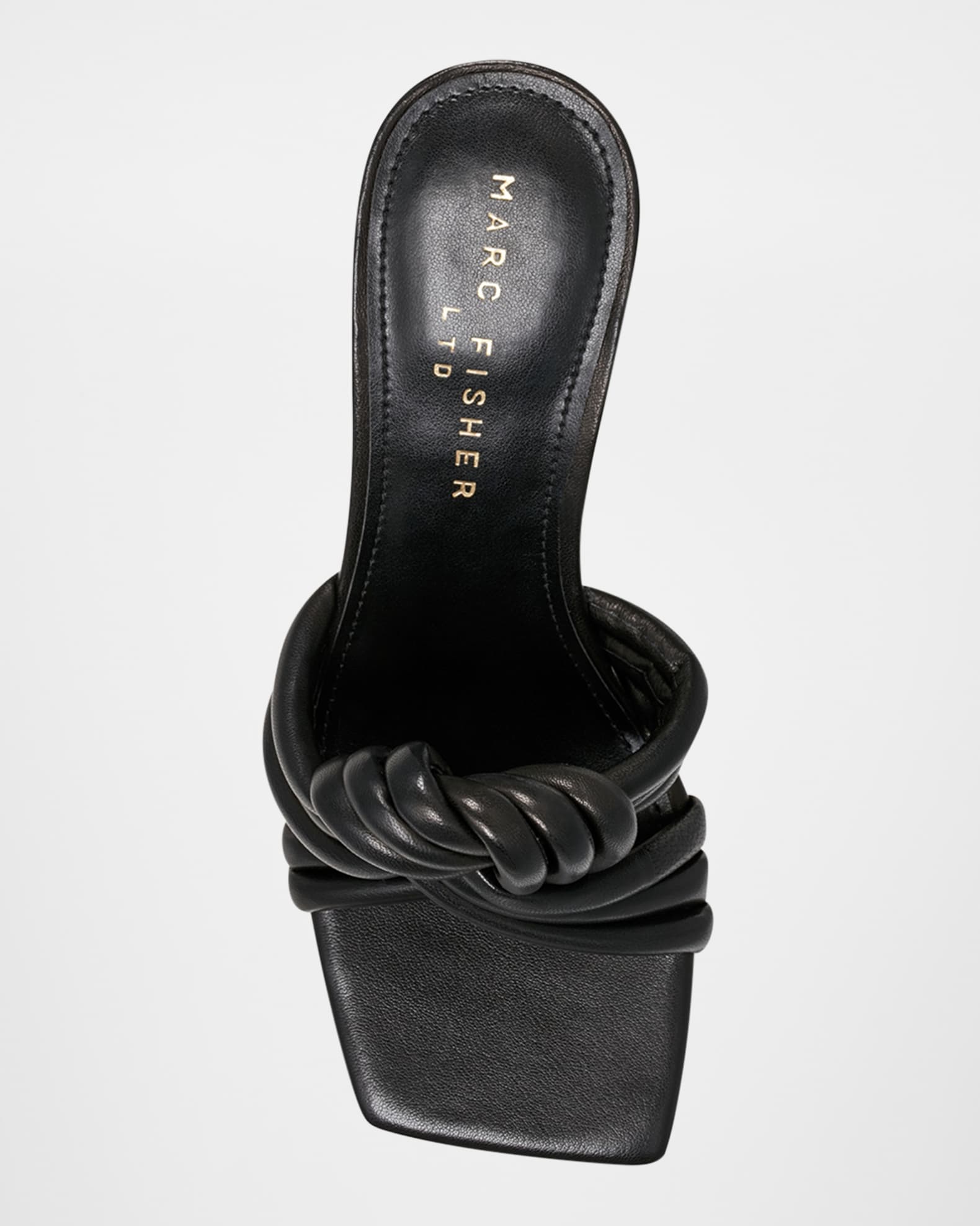 Marc Fisher Frosted Lucite Stud Embellished Slide-on Sandals