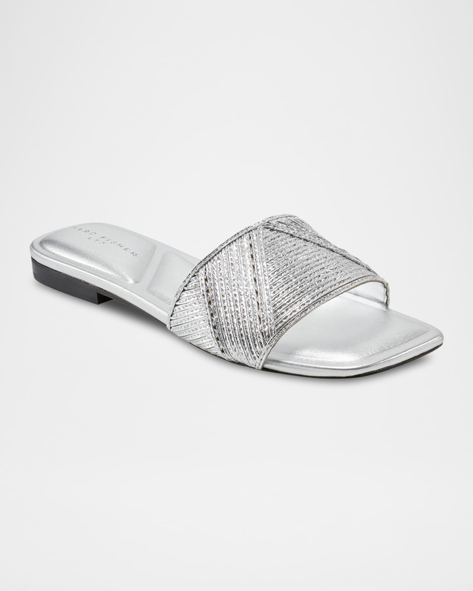 Murphy Metallic Woven Flat Slide Sandals 1