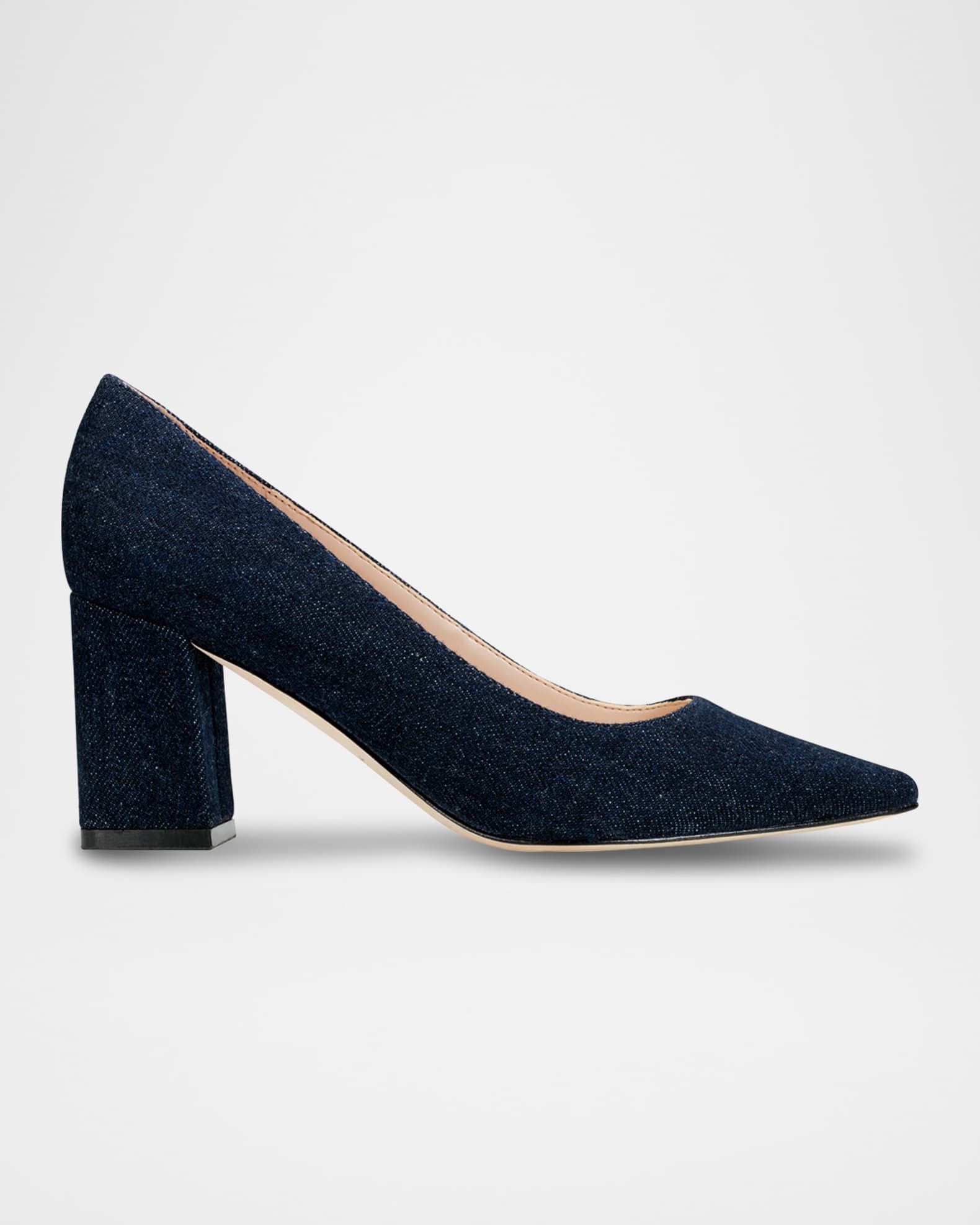 Denim Block-Heel Pumps 0