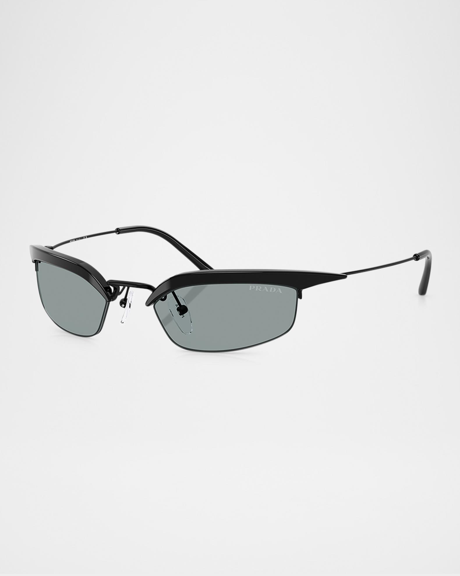 Prada B50S Rectangle Metal Sunglasses | Neiman Marcus