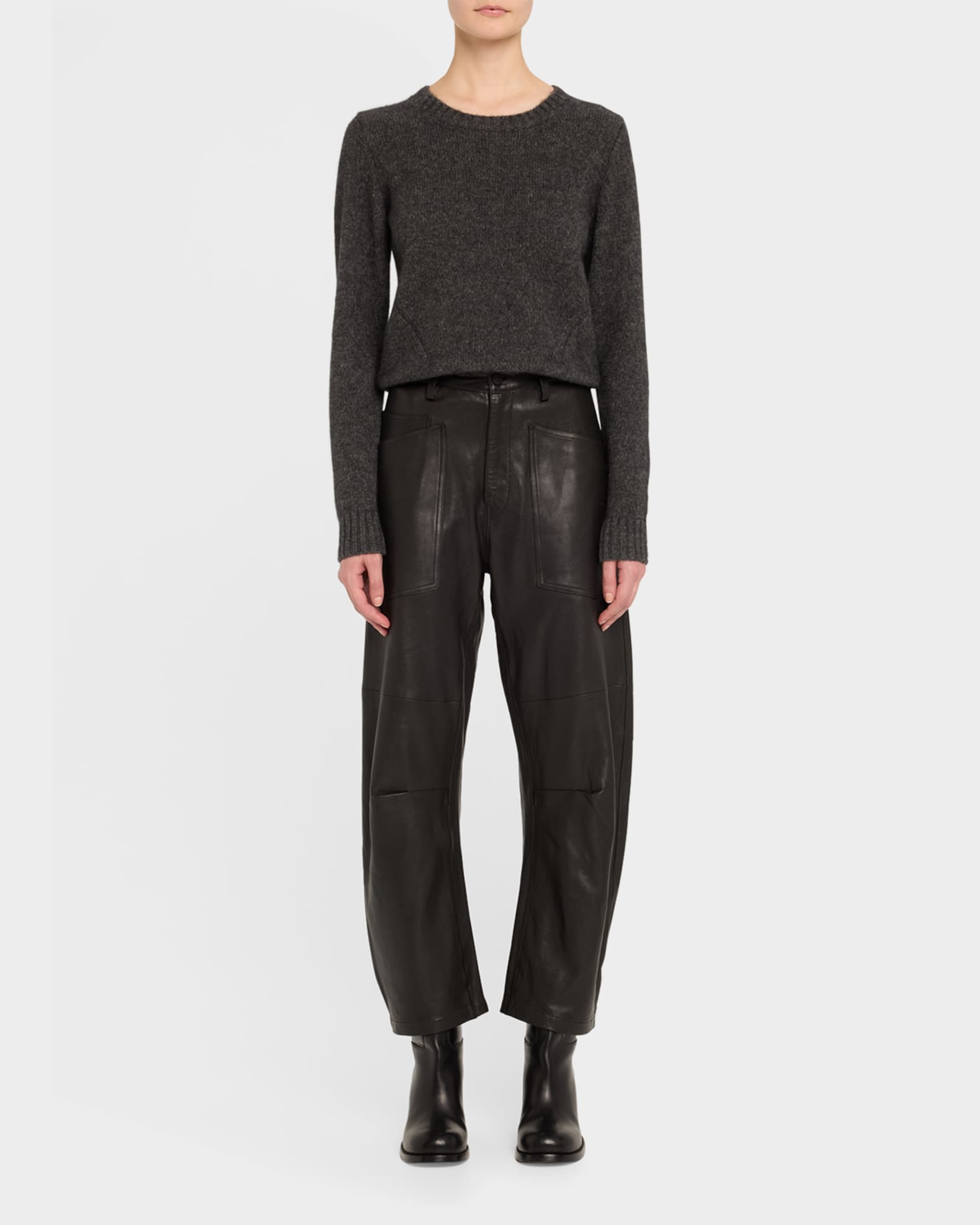 Shon Barrel Leather Pants 1