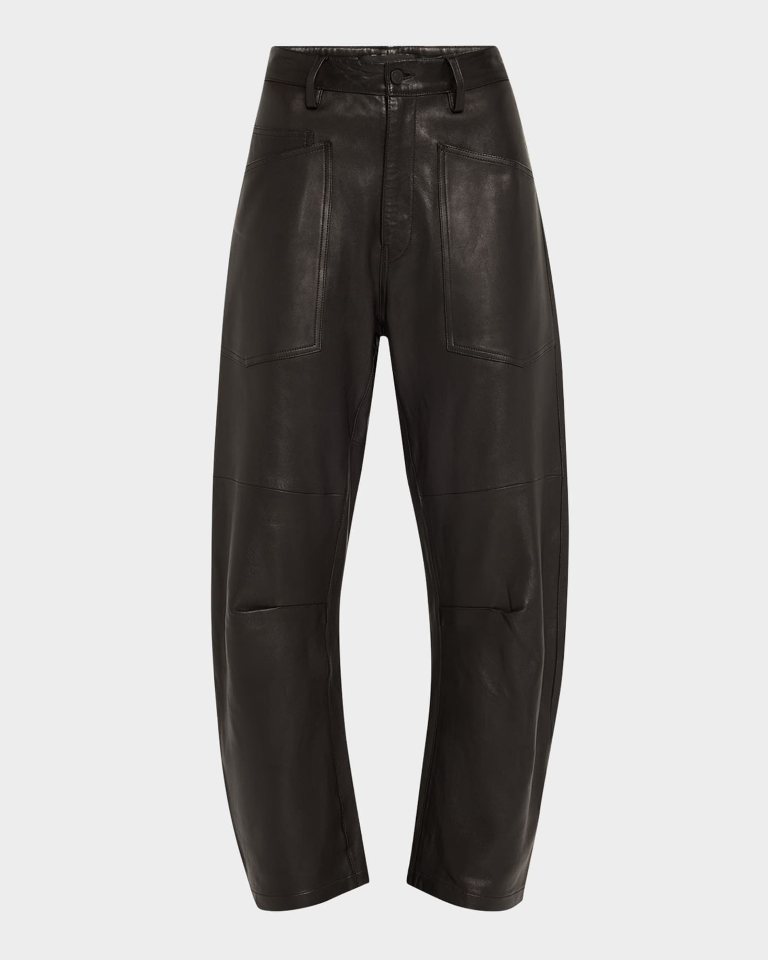 Shon Barrel Leather Pants 0