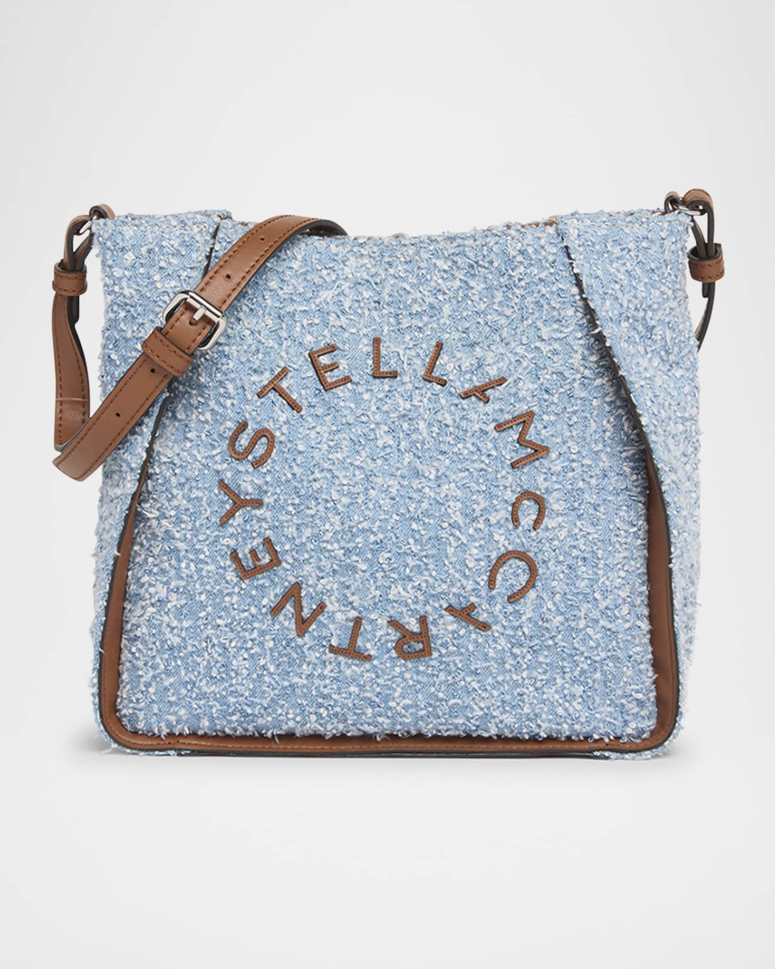 Logo Eco Denim Tweed Crossbody Bag 0