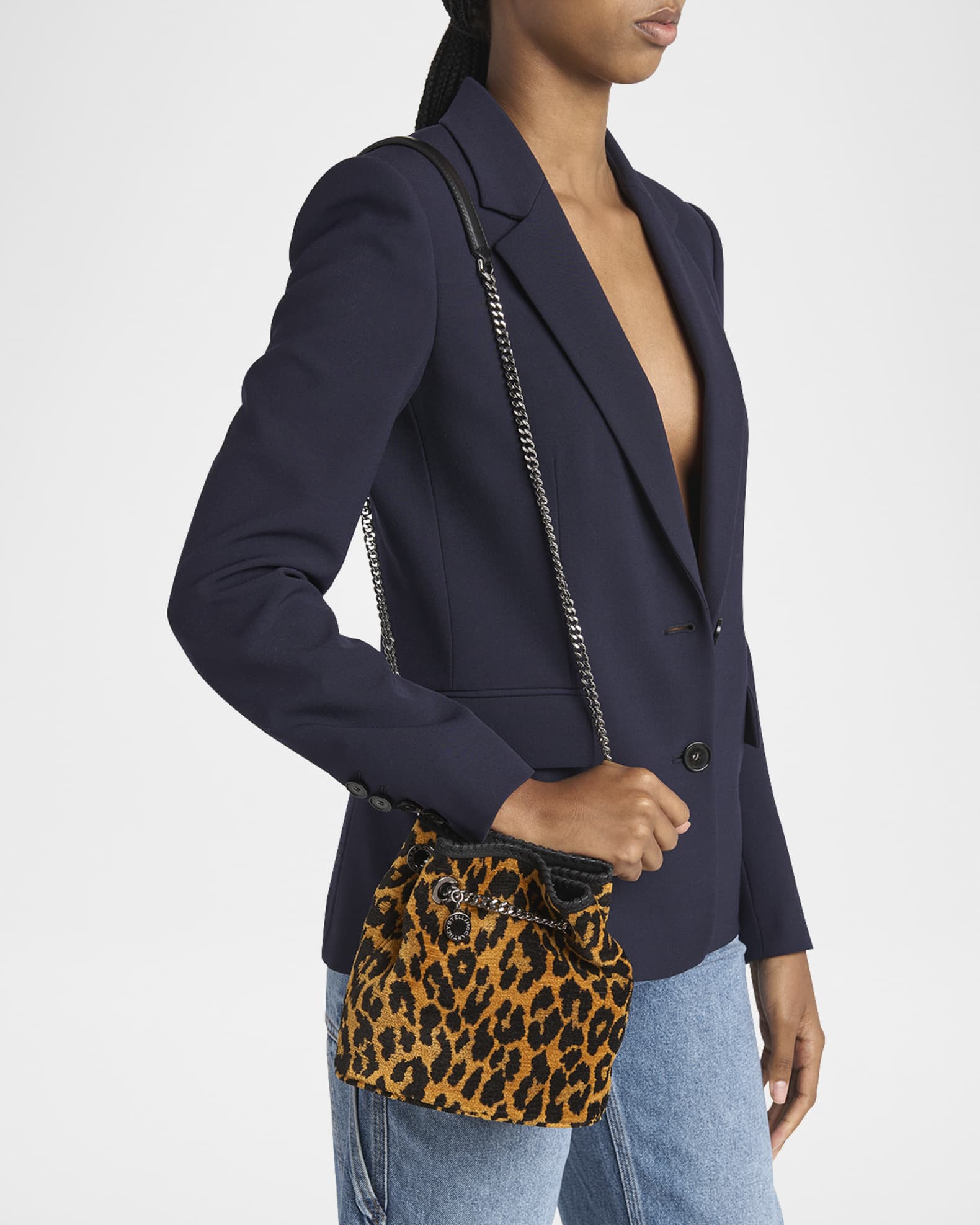 Stella McCartney Eco Leopard Jacquard Bucket Bag | Neiman Marcus