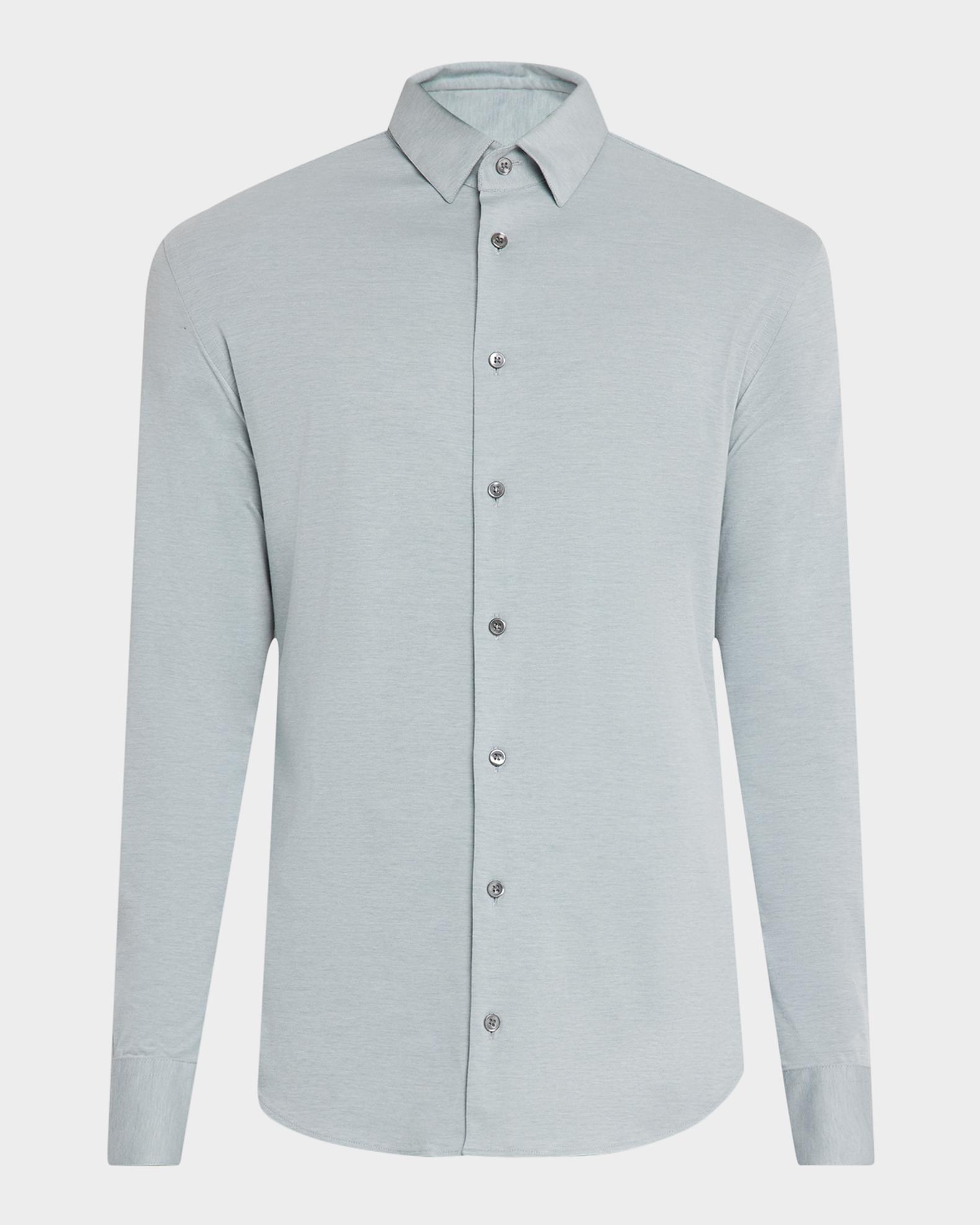 トップス Giorgio Armani Shirts Giorgio Armani Men's Flex Tortona Cotton Jersey Sport Shirt