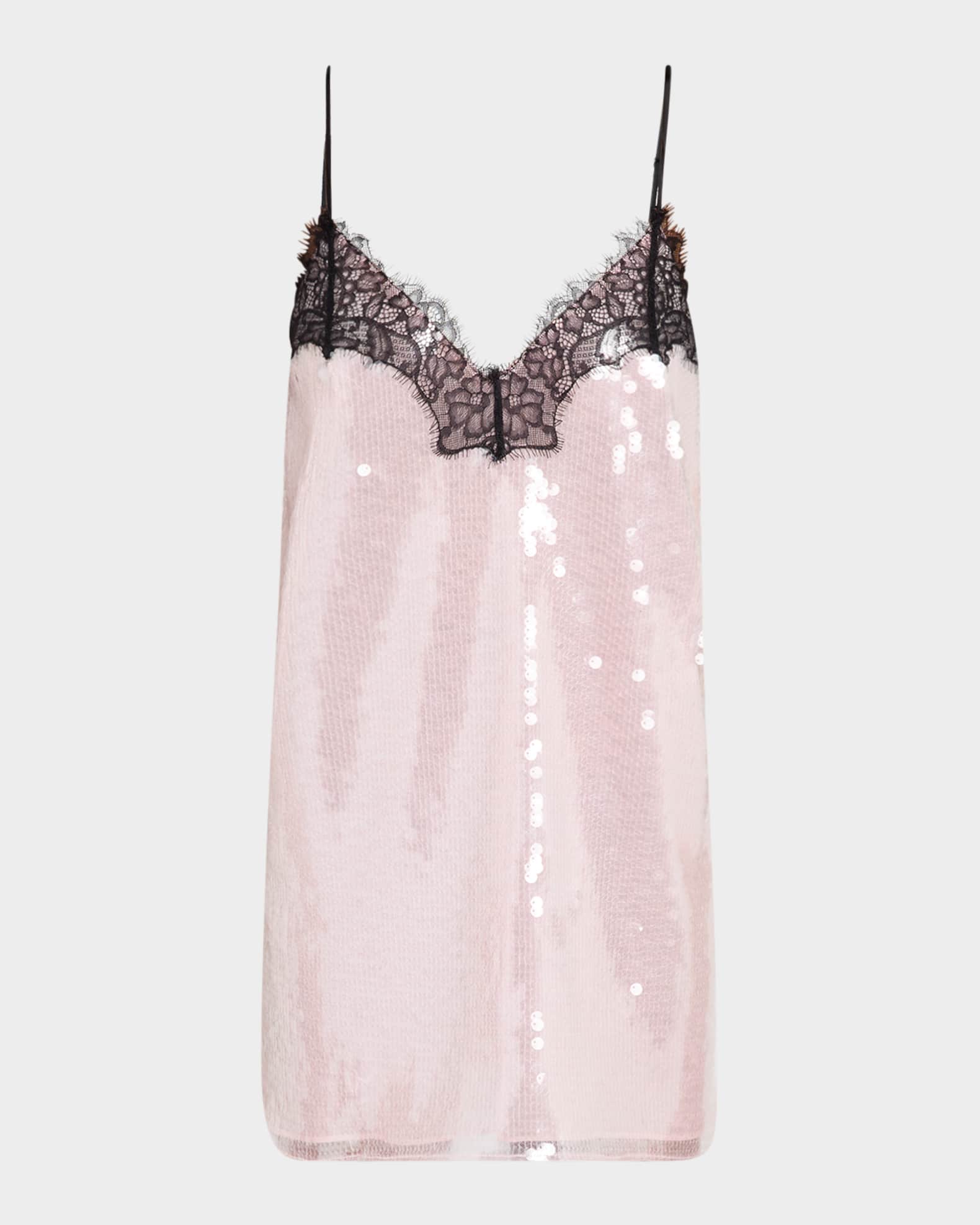 Olive Sequined Mini Dress 0