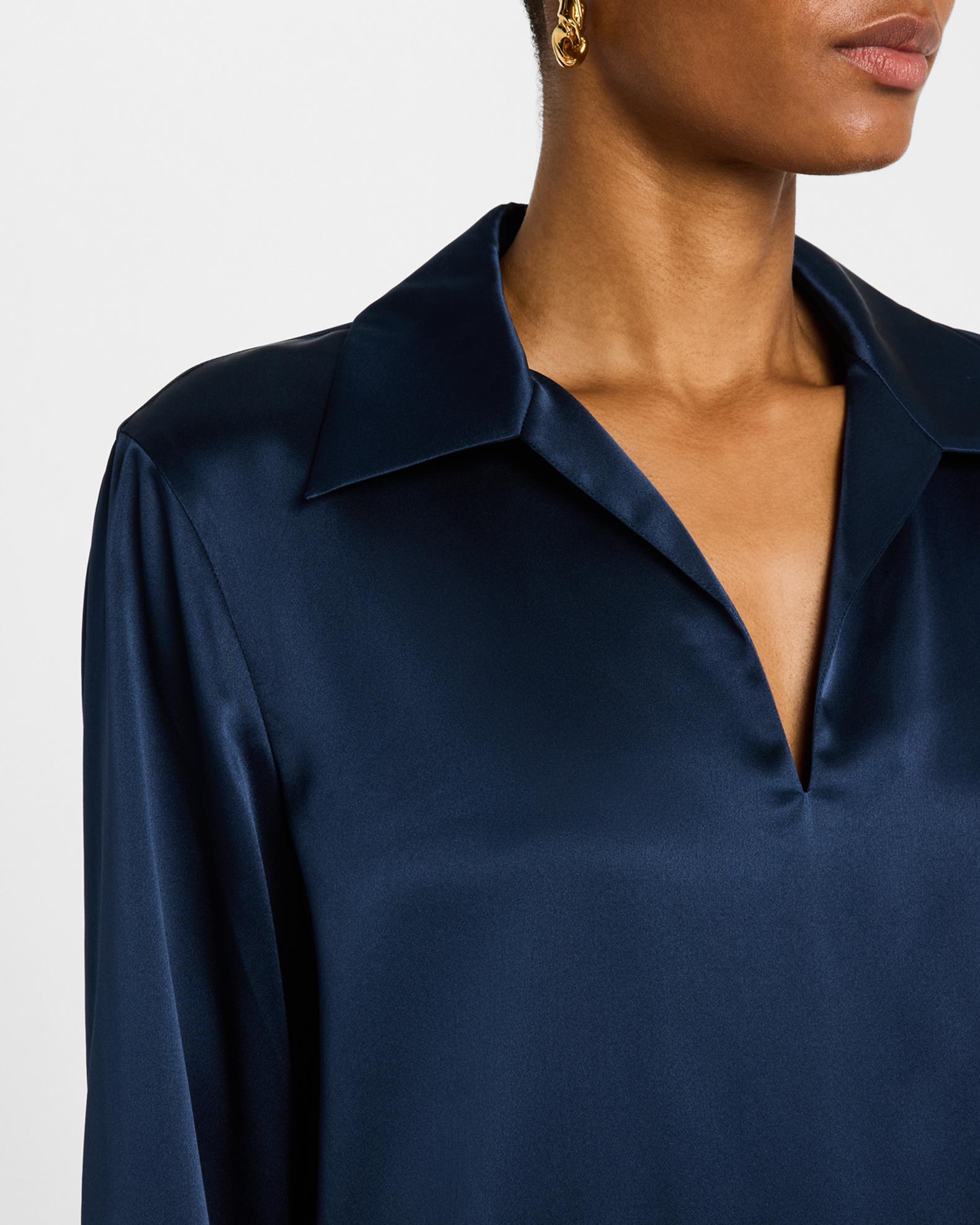 Chemisier Lafayette 148 En Soie Turquoise - Taille 8 - Sans Manches - Occasion Très Bon état