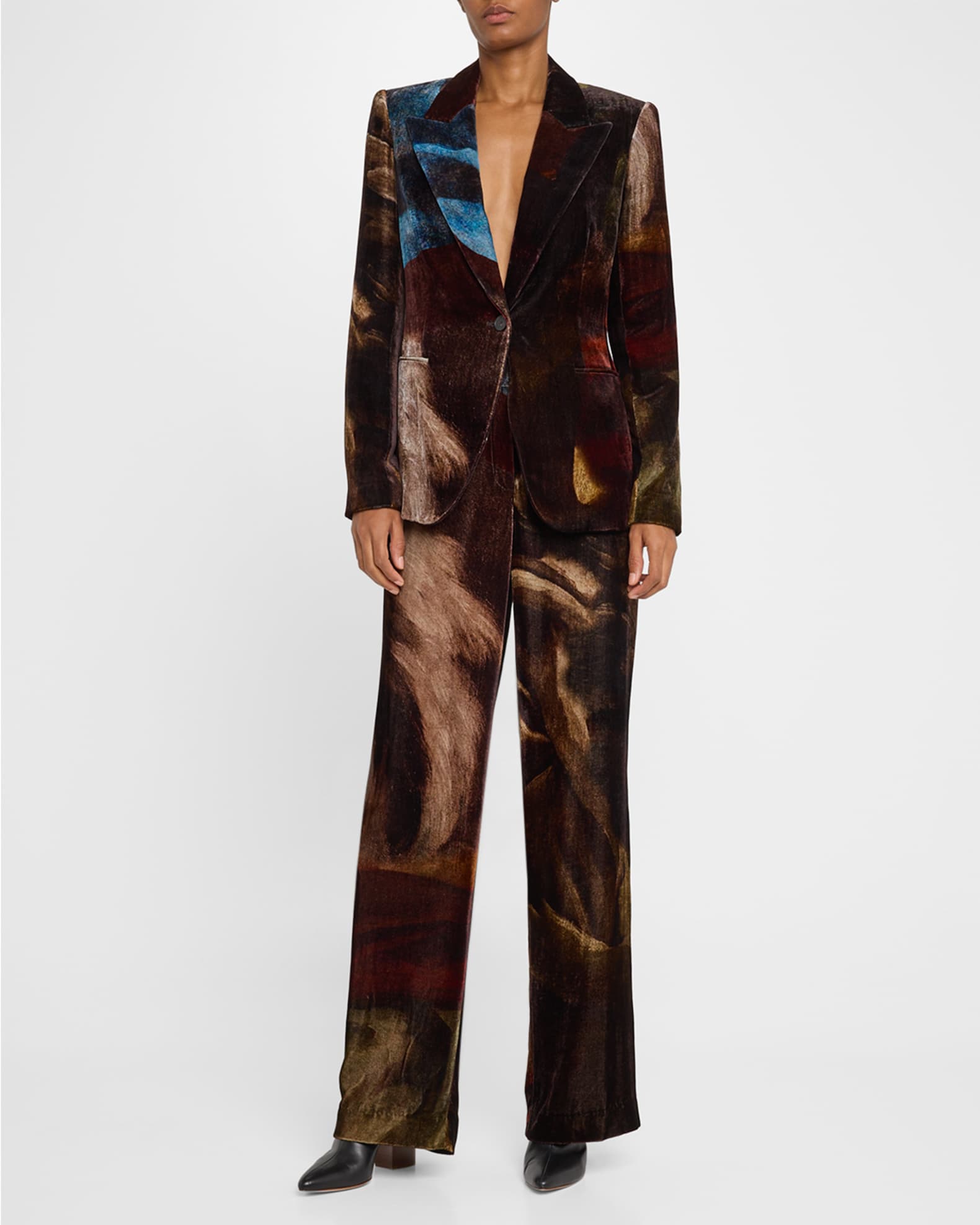 Gates Abstract-Print Velvet Pants 1