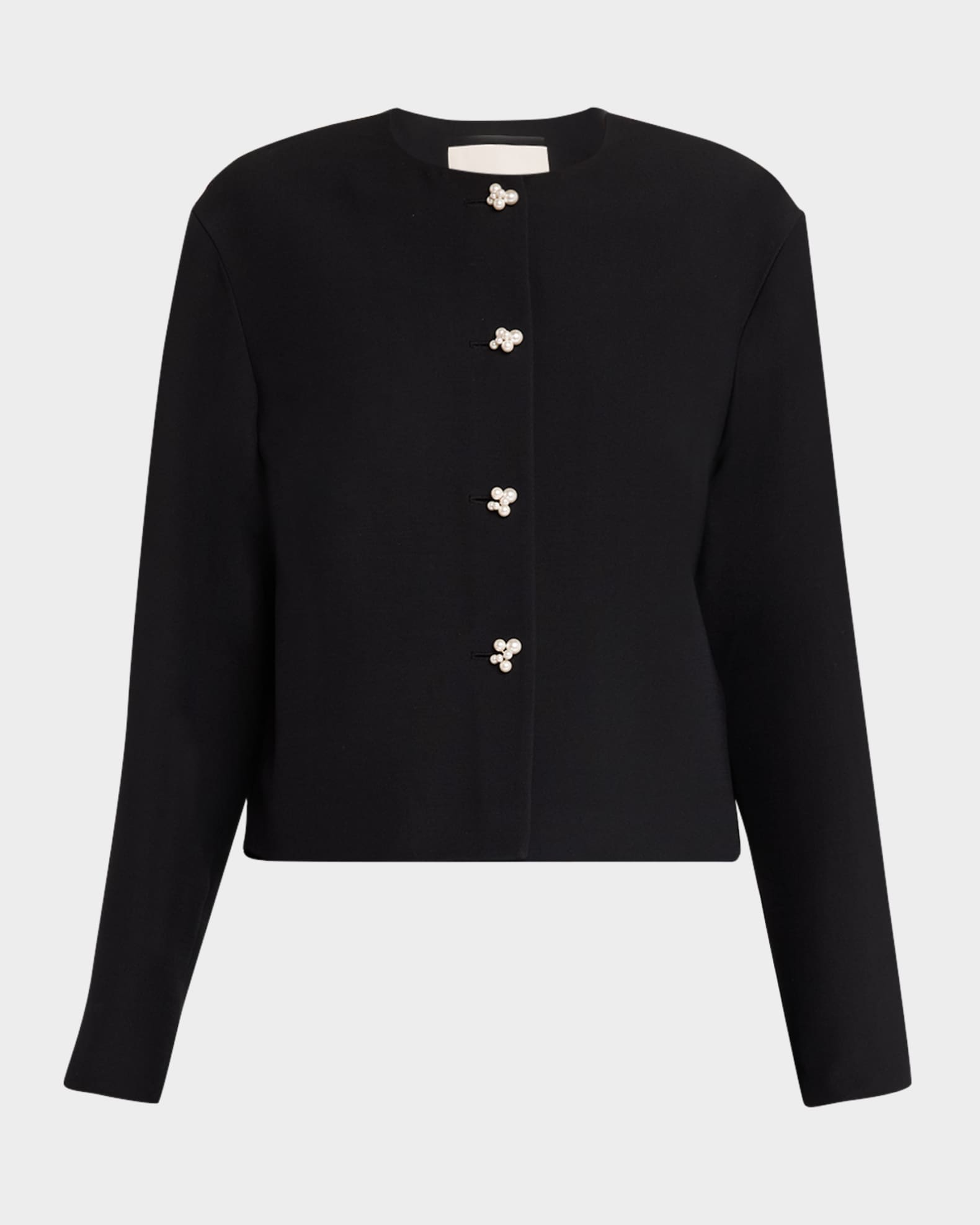 Lafayette 148 New York Women s Pearlescent Button Wool silk Crepe Jacket