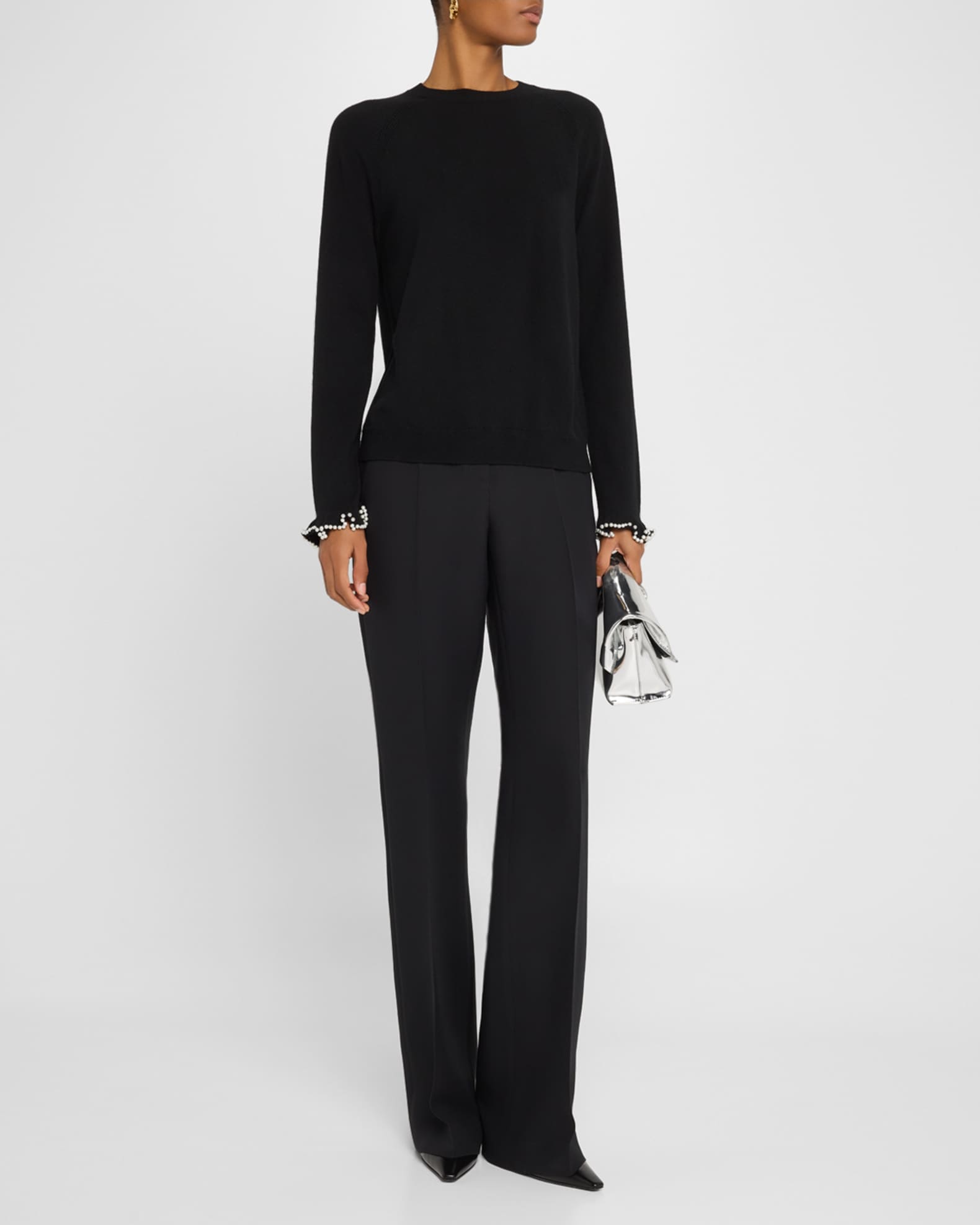 Bead-Trim Cashmere Sweater - Thumbnail 2
