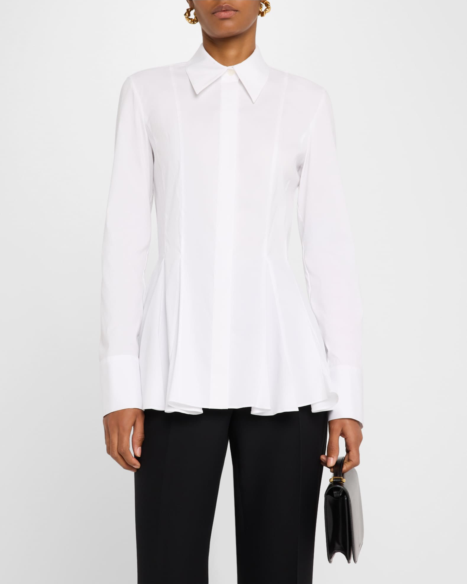 Peplum button down shirt outlet
