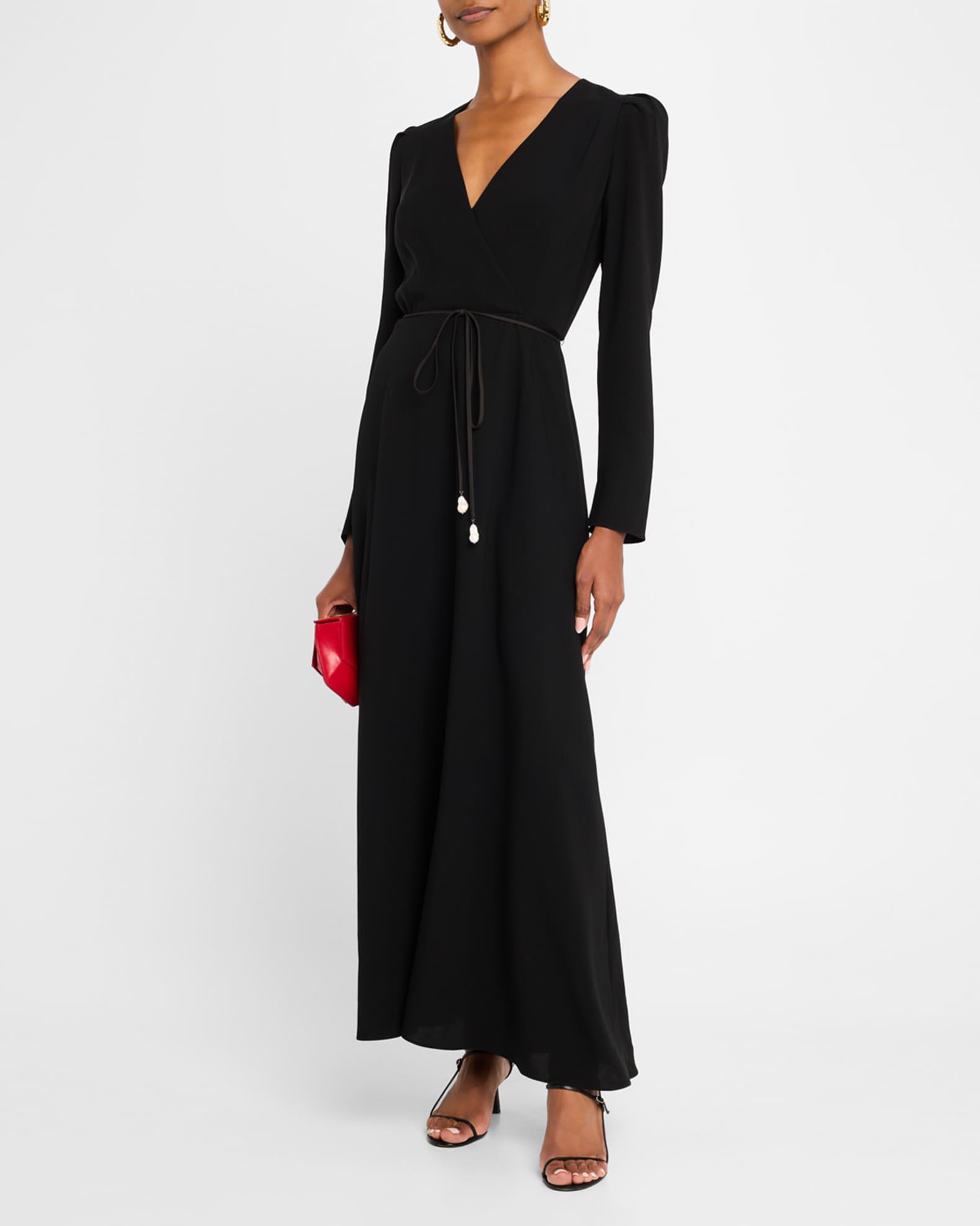 【新品未使用】　Acka pearl belted puff dress Puff Sleeve Swingy Belted Dress | Isaac Mizrahi