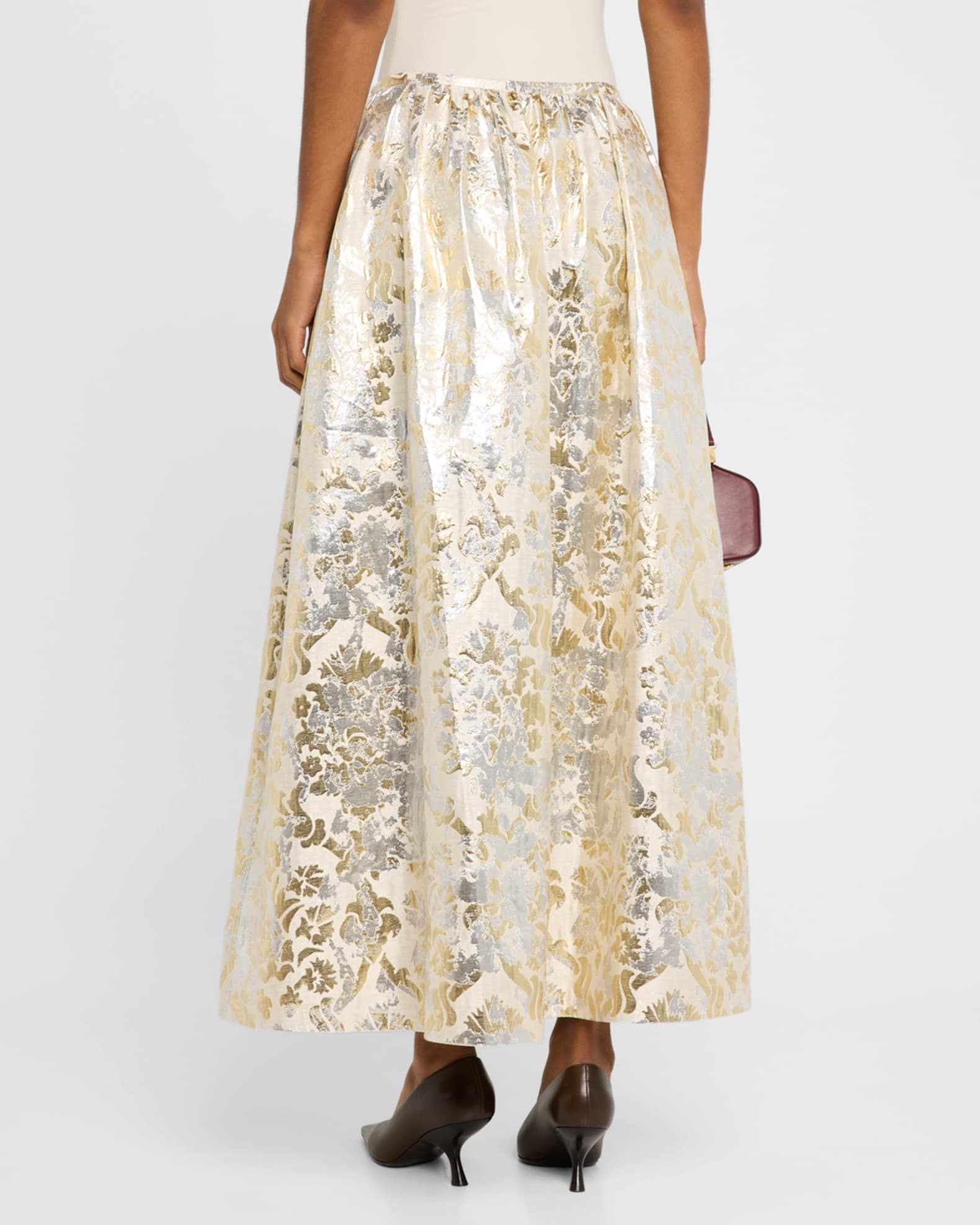 Lafayette 148 New York A Line Metallic Jacquard Maxi Skirt Neiman Marcus