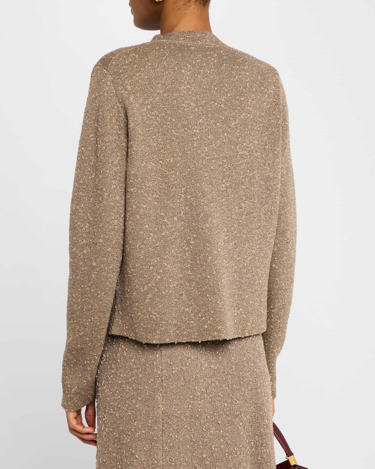 Shimmer Knit Crossover Tie Cardigan