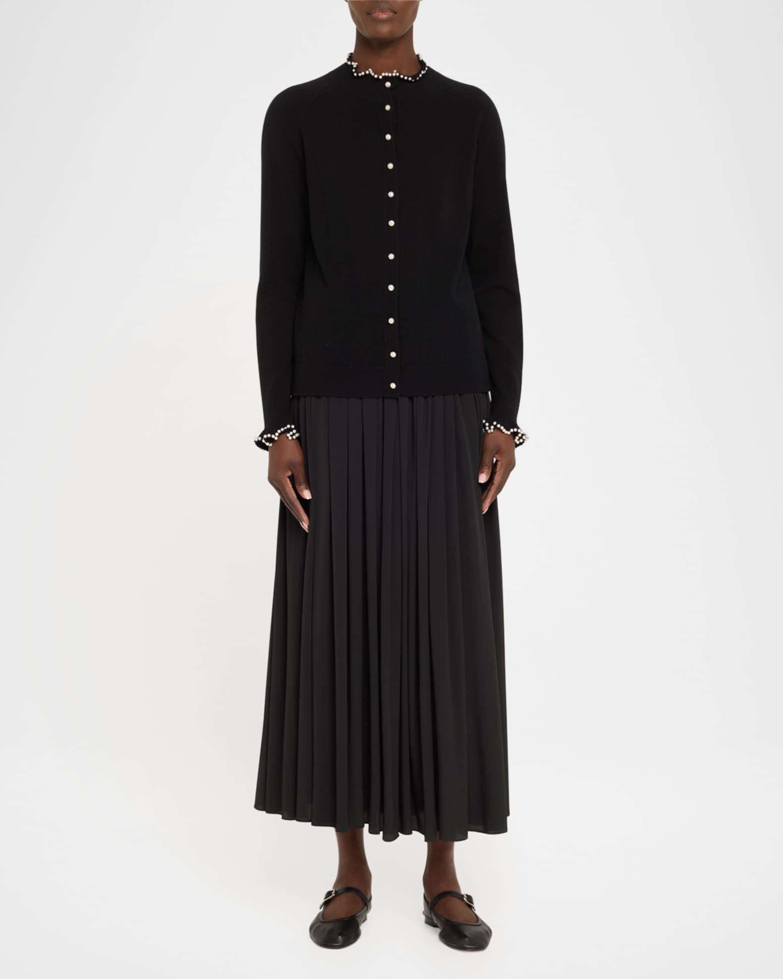 Pearl-Button Cashmere Cardigan 1