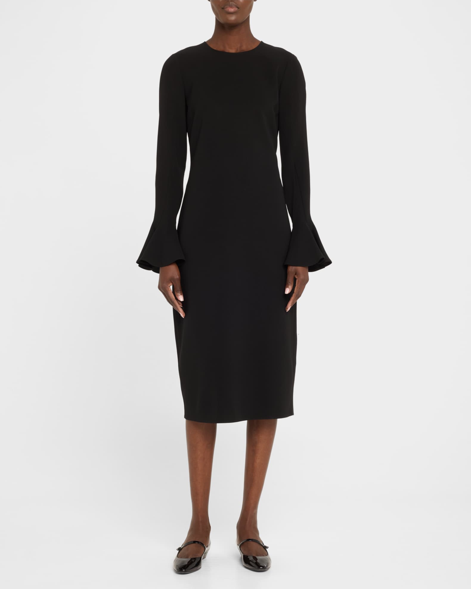 Pearl-Embellished Midi Sheath Dress 1