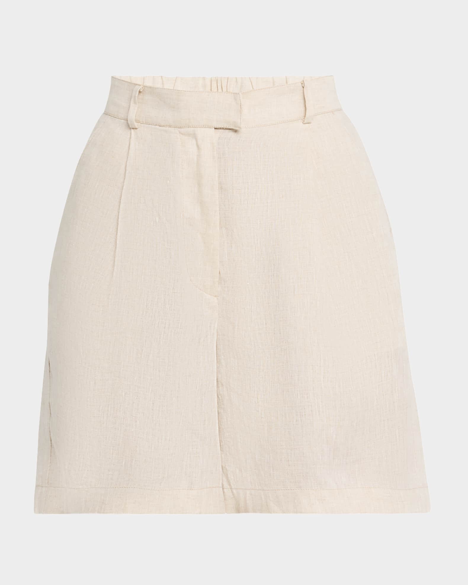Brunello Cucinelli ショートパンツ Brunello Cucinelli Pleated Linen Baggy Shorts | Neiman Marcus
