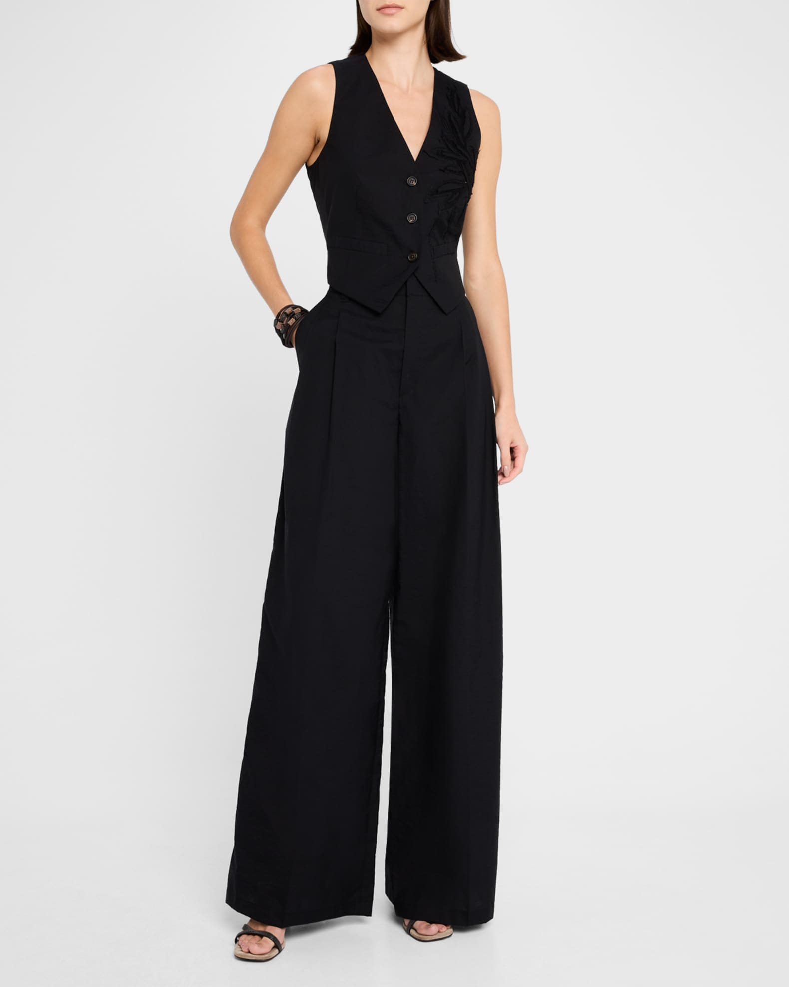 Herbarium Embroidered Poplin Vest 1