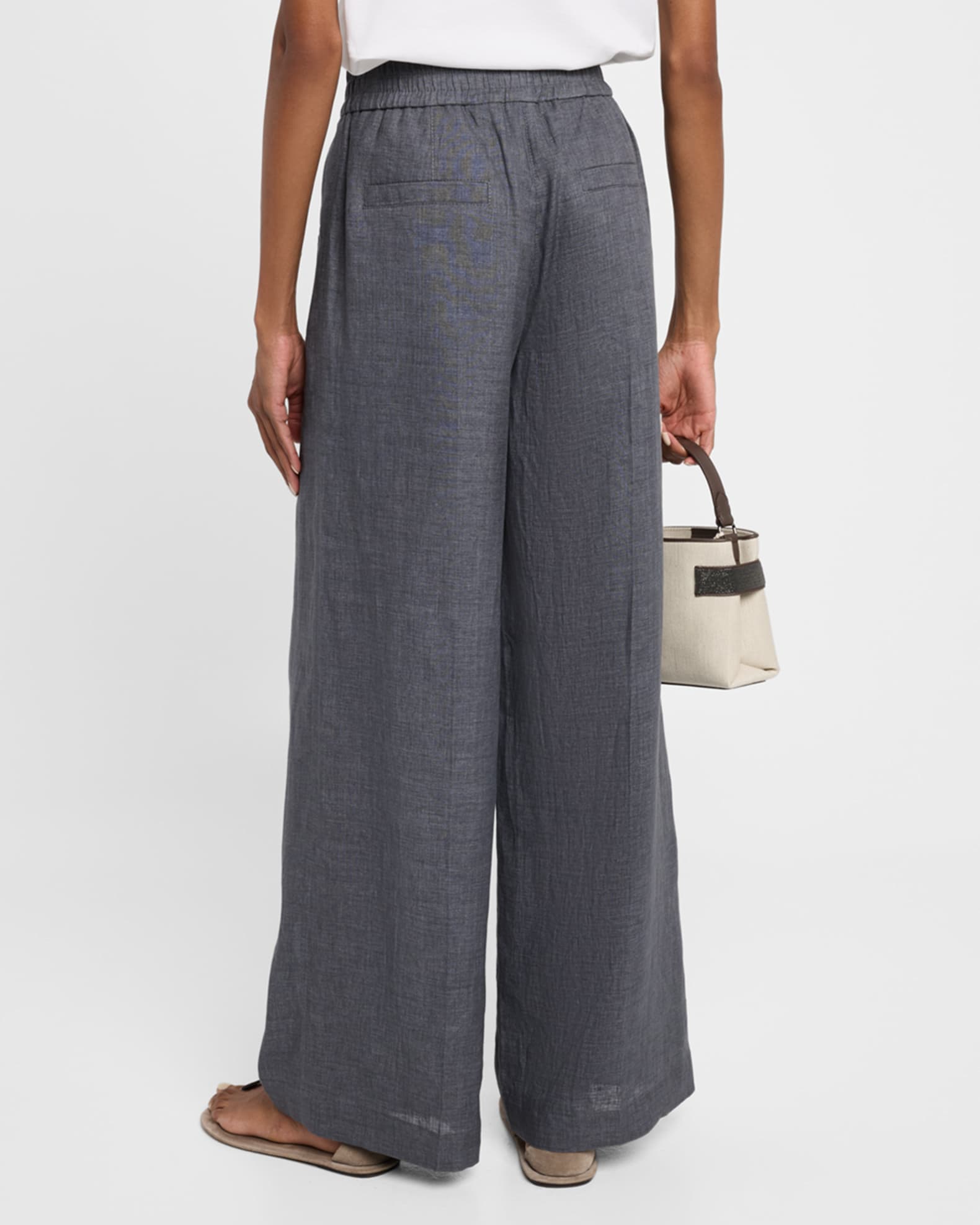 パンツ BRUNELLO CUCINELLI FW25 Pleat pants (MB141P9022 C5785) Brunello Cucinelli - Black Pleated Pull-On Ankle Pant