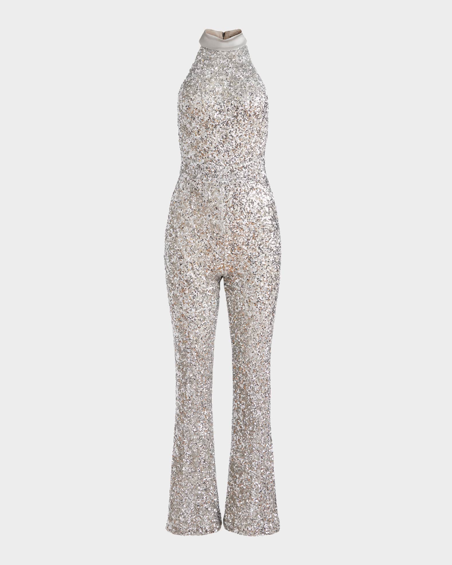 Cataline Sequined Wide-Leg Jumpsuit 0