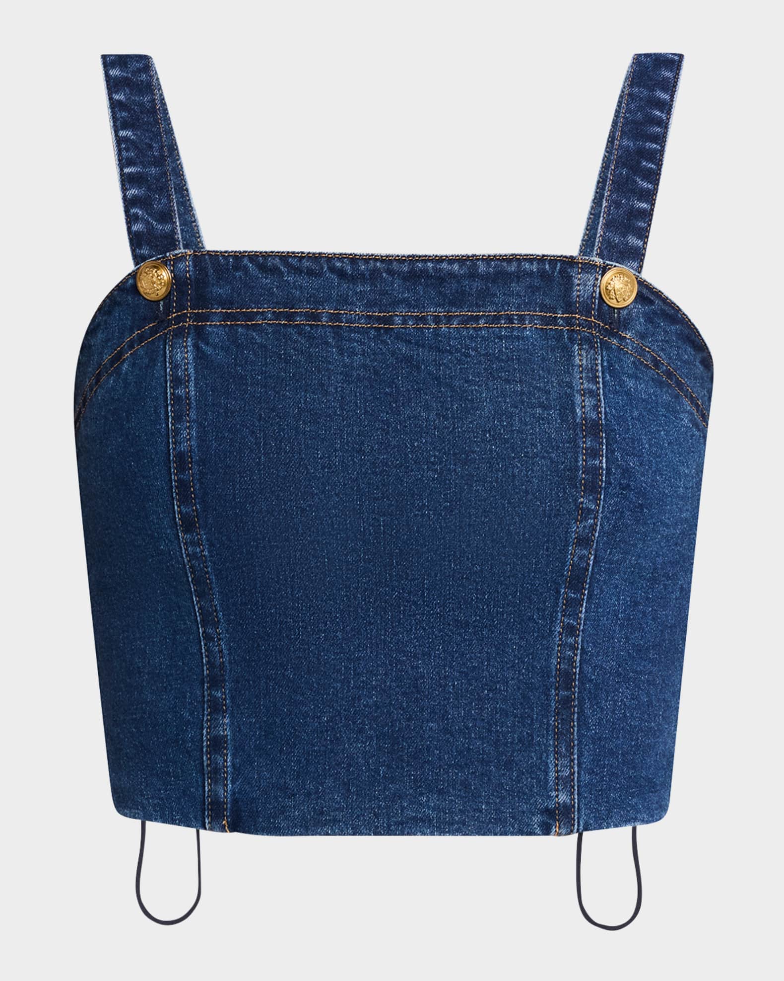 Sue Denim Bustier Cropped Top 0