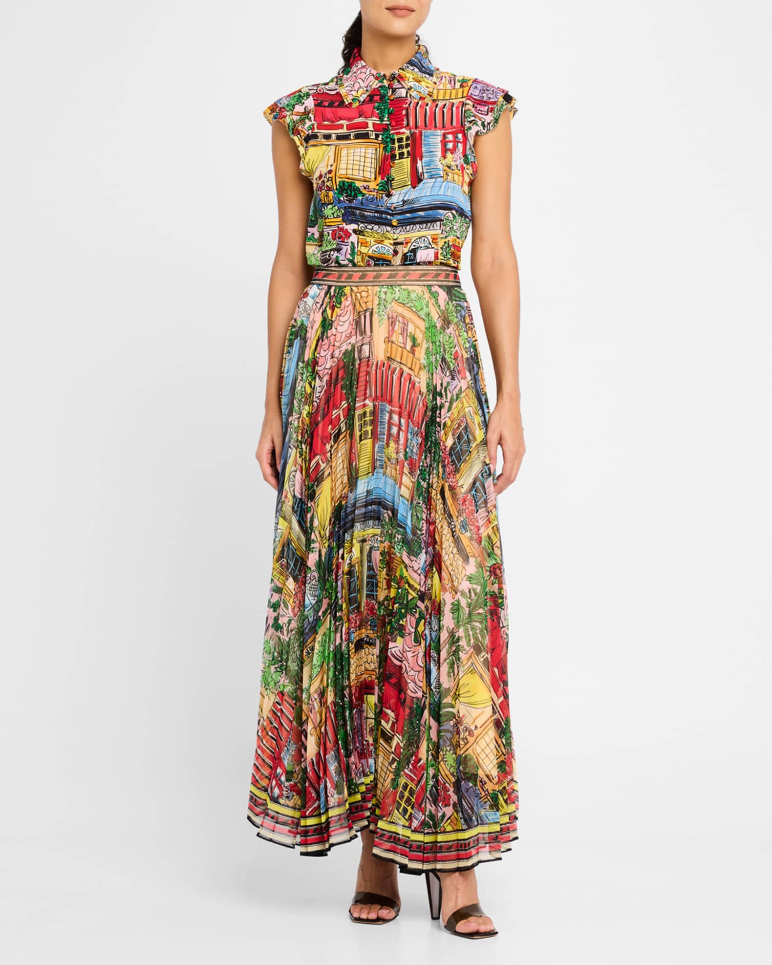 Vacation Dreams Katz Sunburst Pleated Maxi Skirt 1