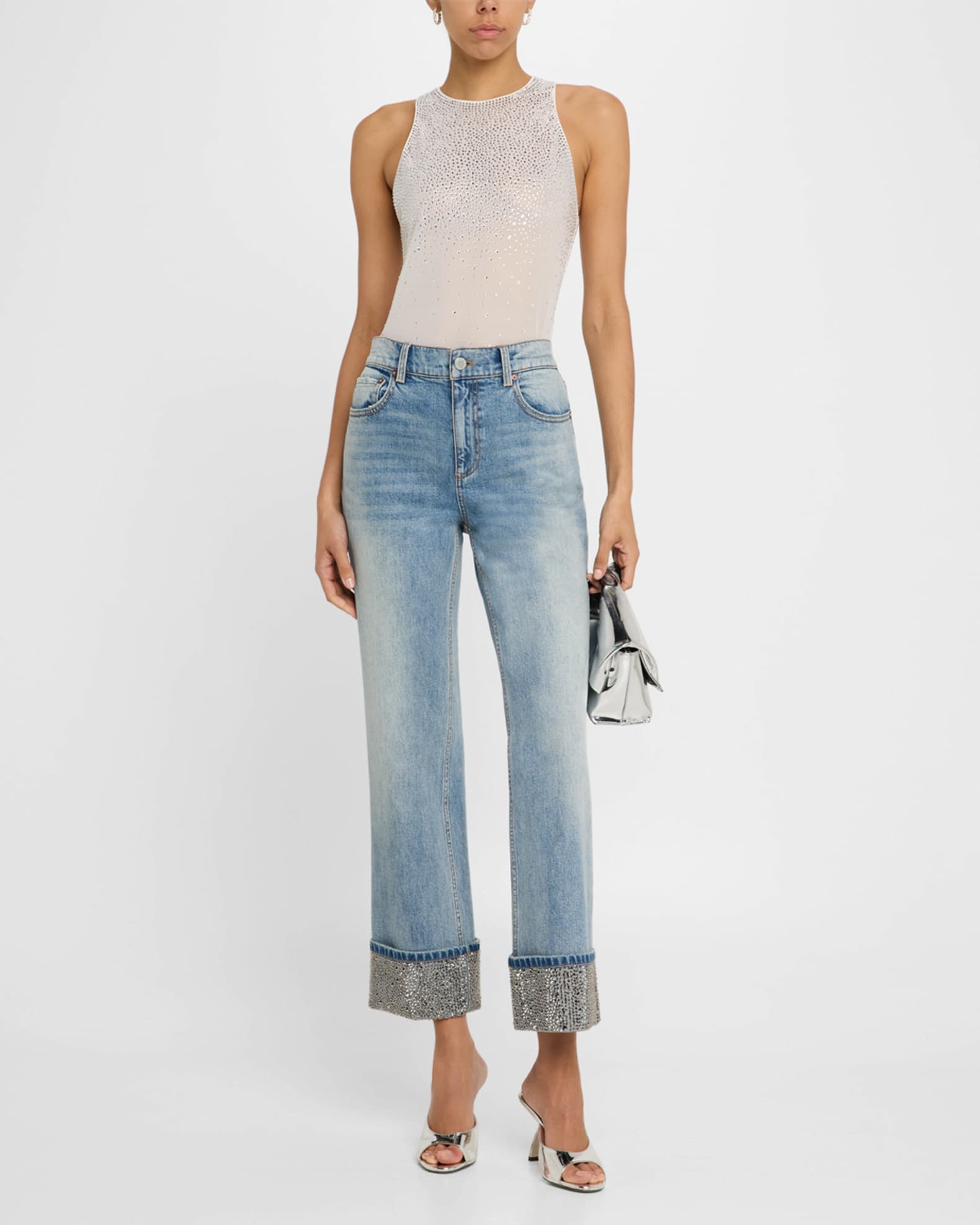 Weezy Embellished-Cuff Jeans