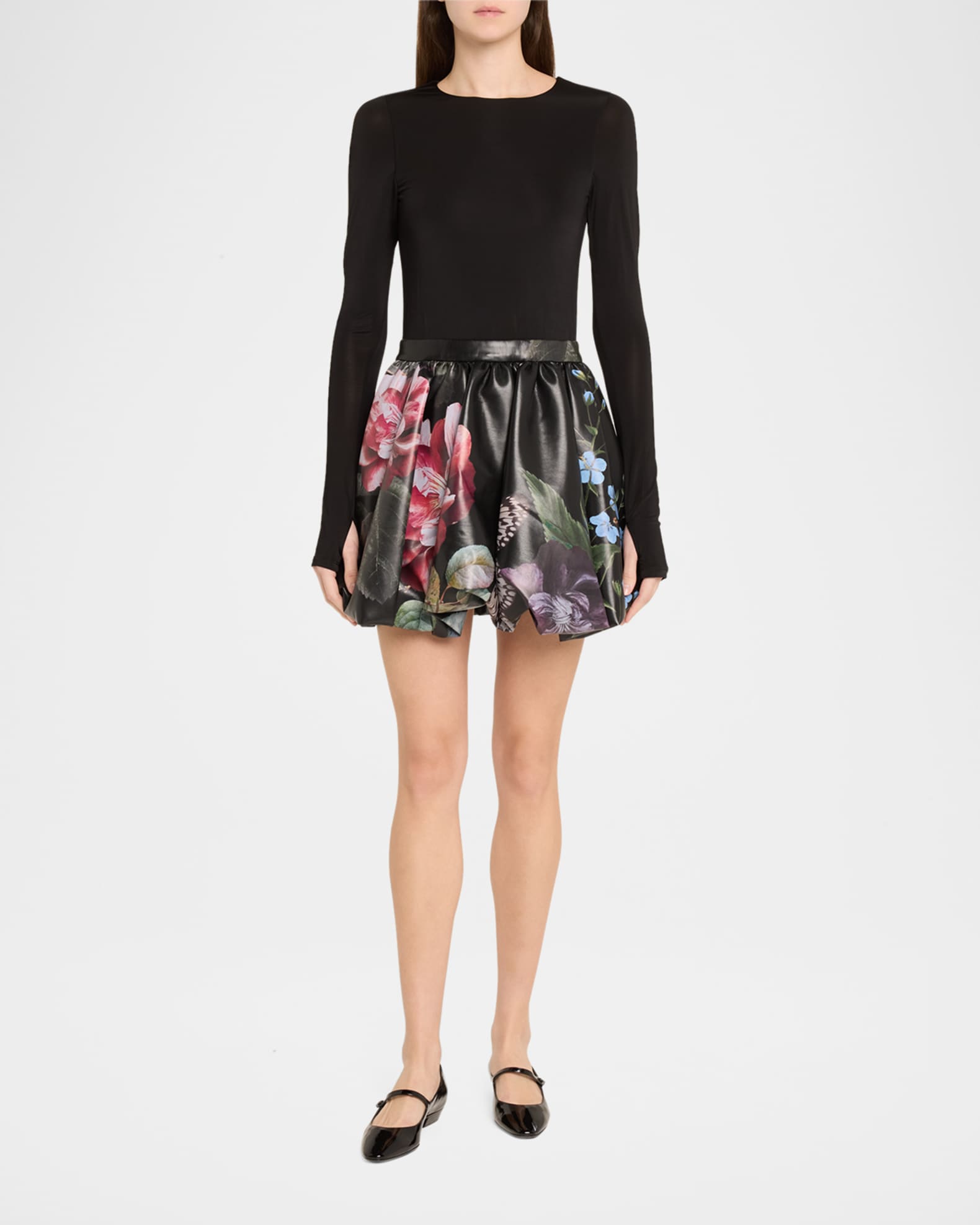 Chara Long-Sleeve Bubble Mini Dress 1