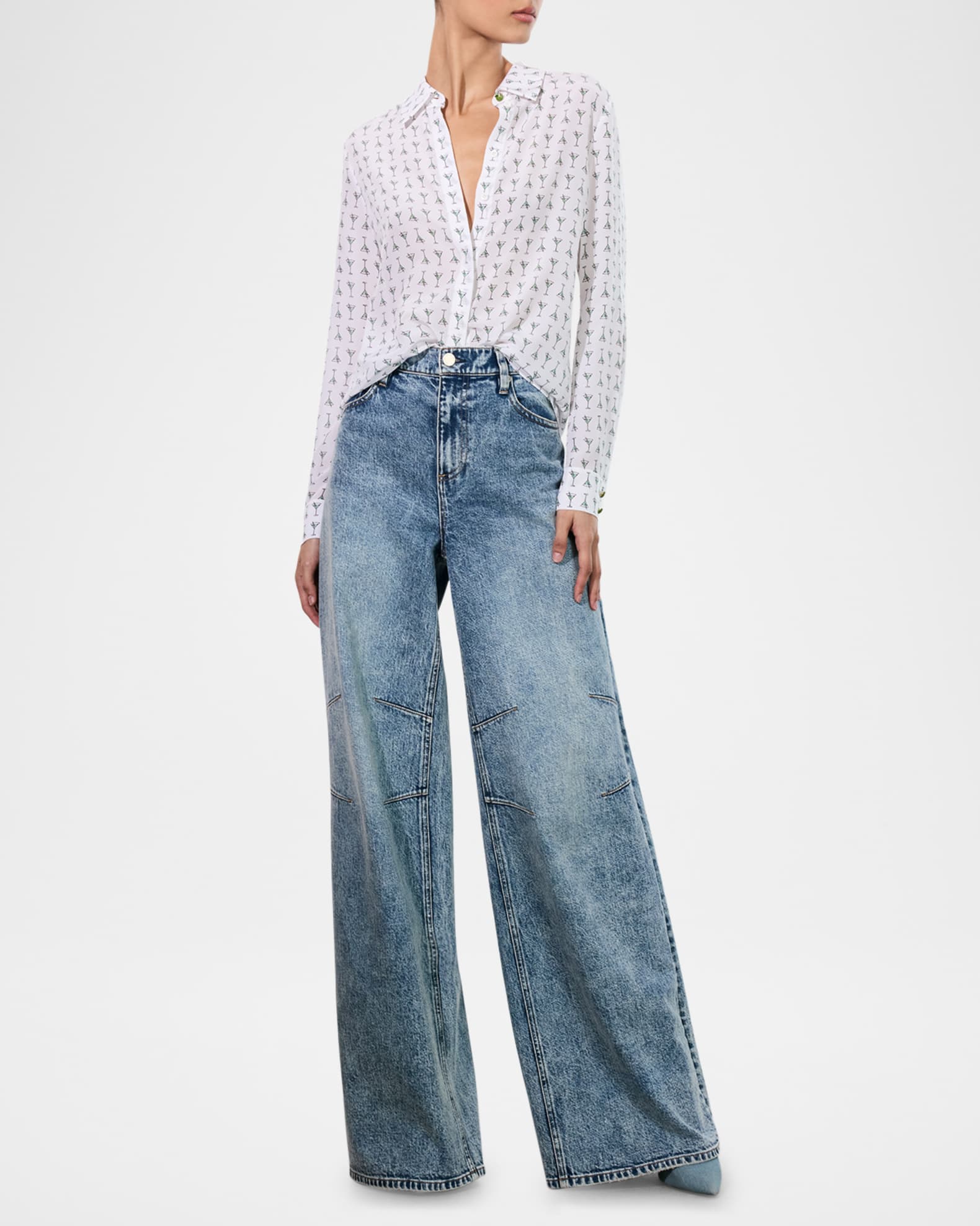 Martini Chic Willa Silk Placket Top 1