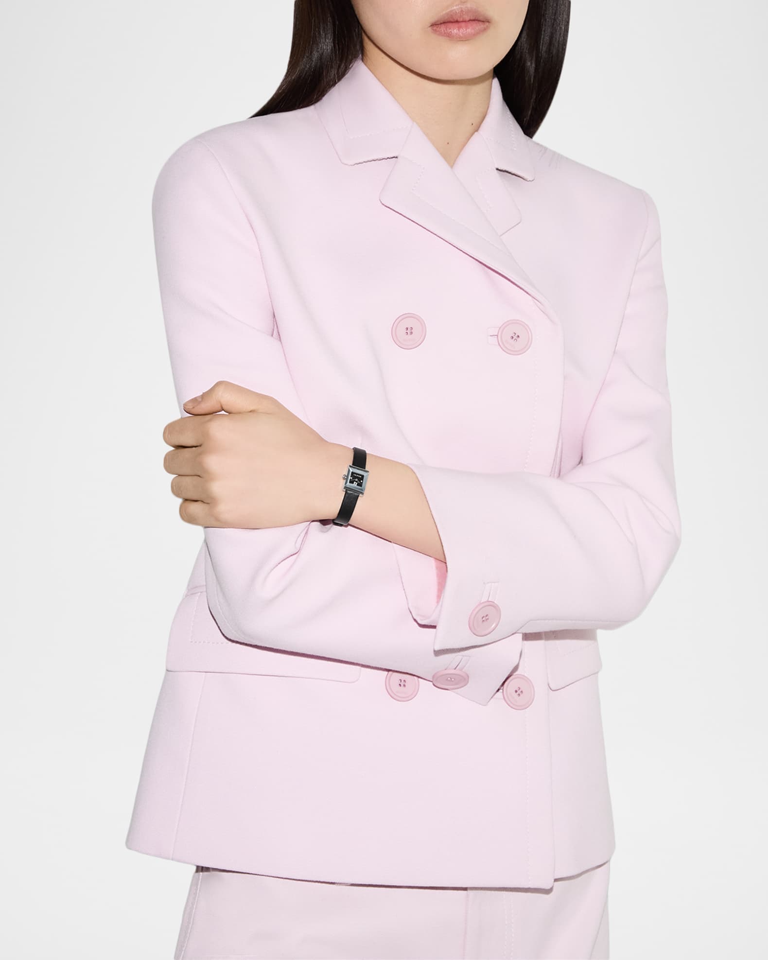 Gucci 14x18mm G-Frame Small Square Watch with Leather Strap