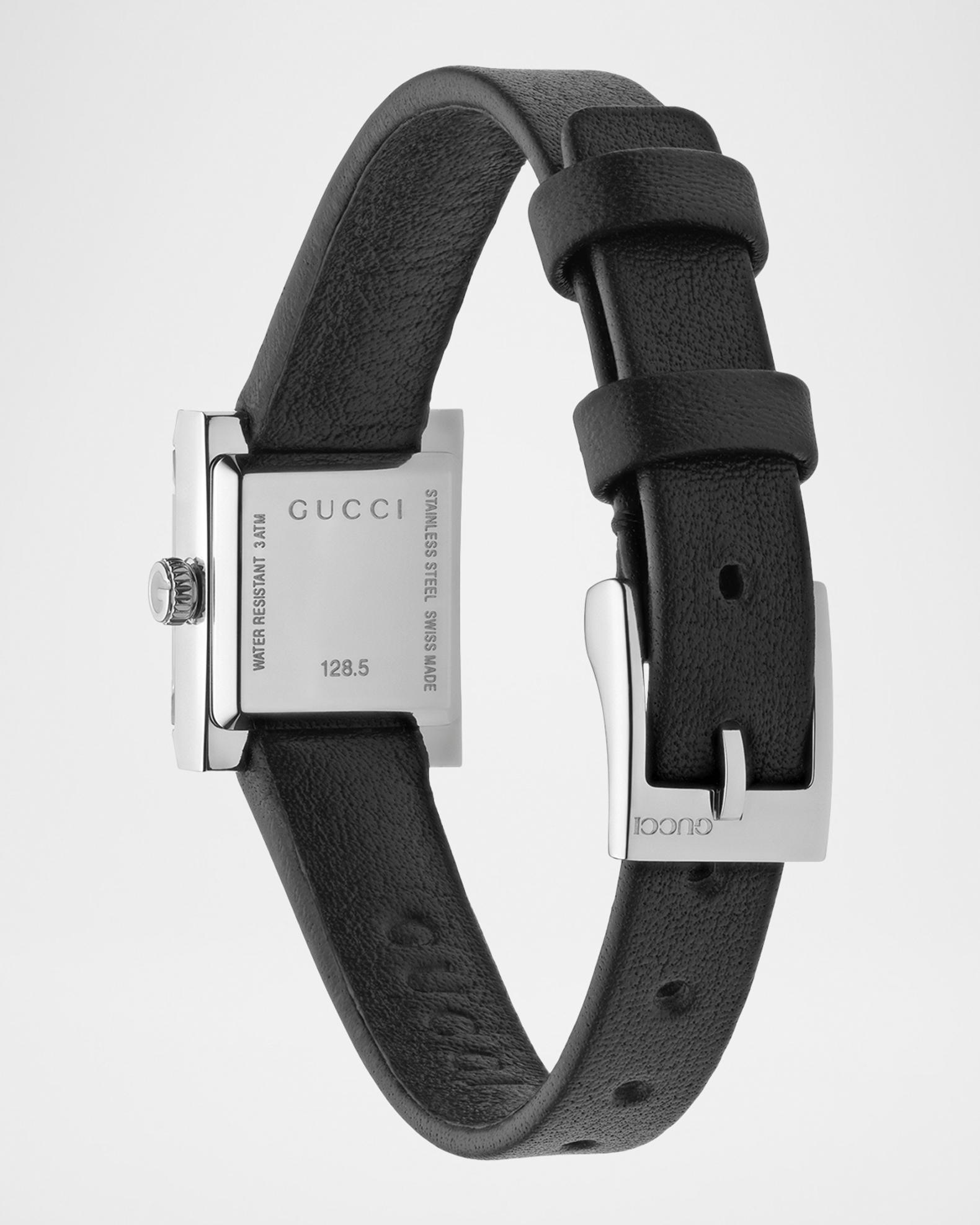 Gucci 14x18mm G-Frame Small Square Watch with Leather Strap