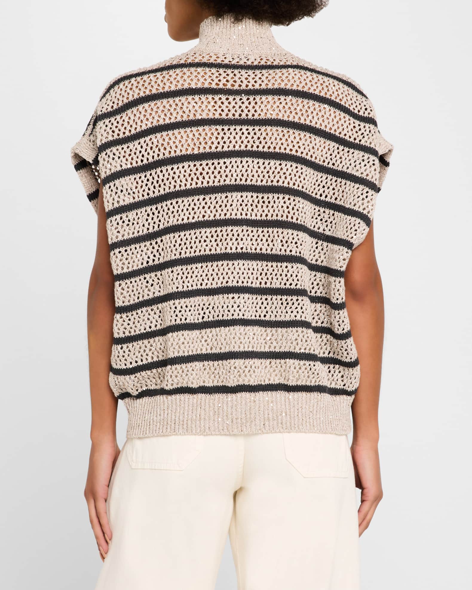 アクセサリーその他 BRUNELLO CUCINELLI KNITWEAR Brunello Cucinelli Cable-knit embellished sweater vest