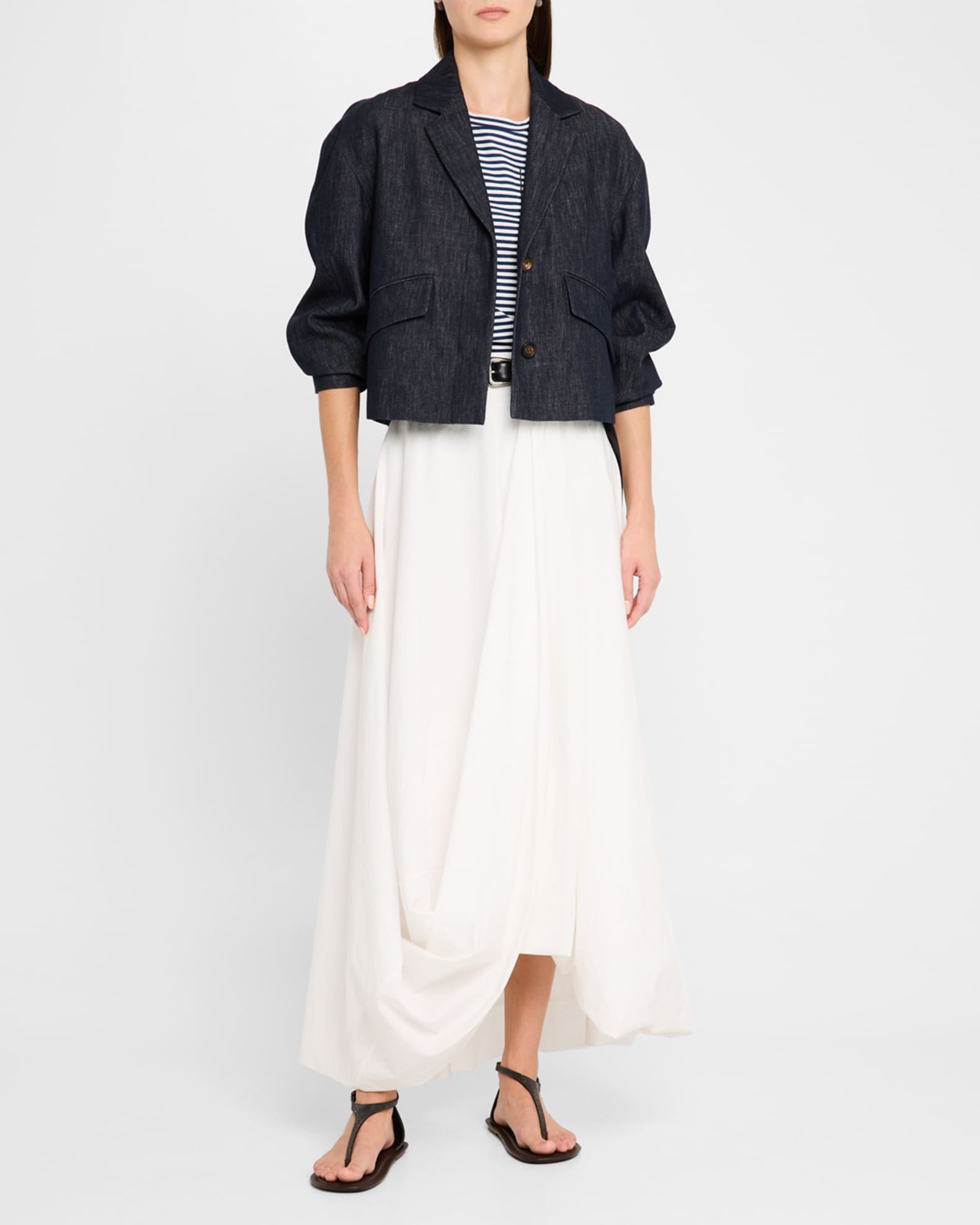 限定セールをすべて Brunello Cucinelli Monili Pocket Striped Jersey T-Shirt トップス