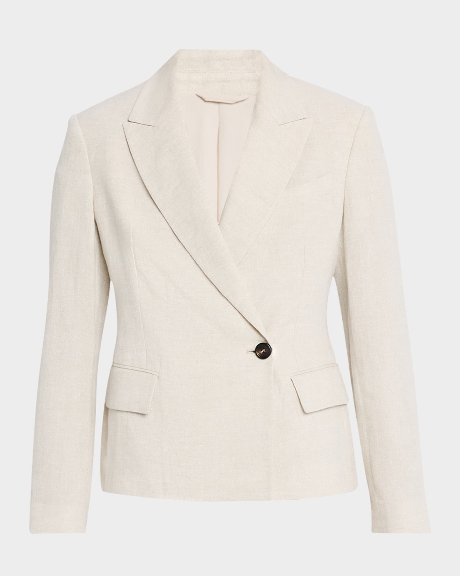 Brunello Cucinelli Metallic Canvas Linen Double-Breasted