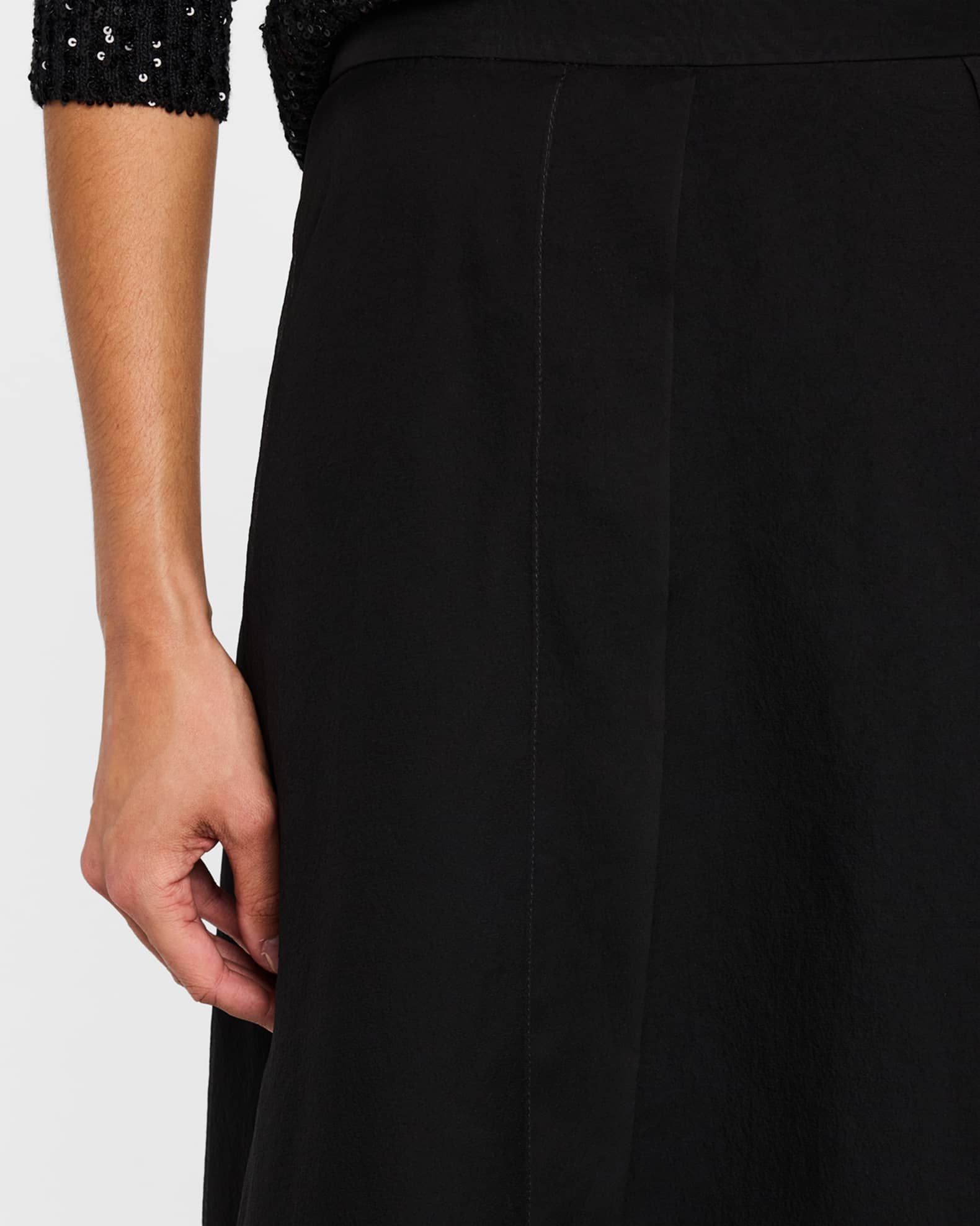 Crispy Silk Paneled Maxi Circle Skirt | Neiman Marcus