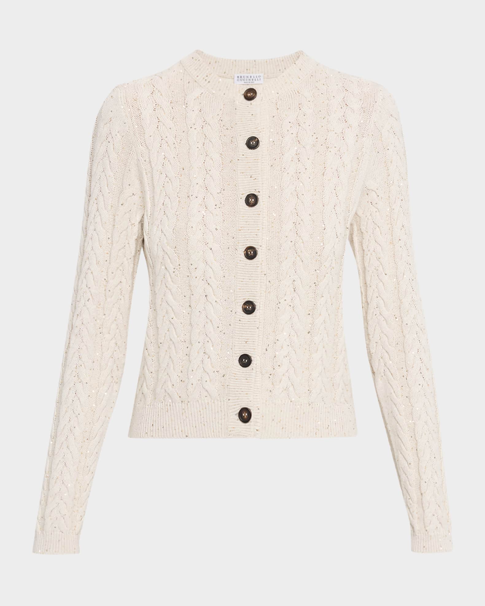 Fitted Cotton Diamante Cardigan 0