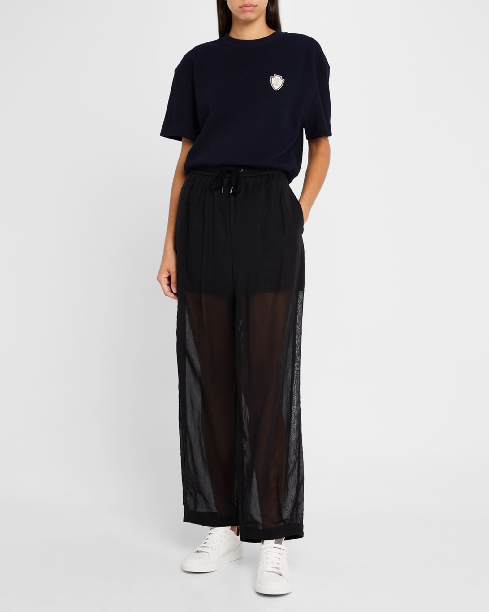 Crest Short-Sleeve Piquet Fleece Top 1