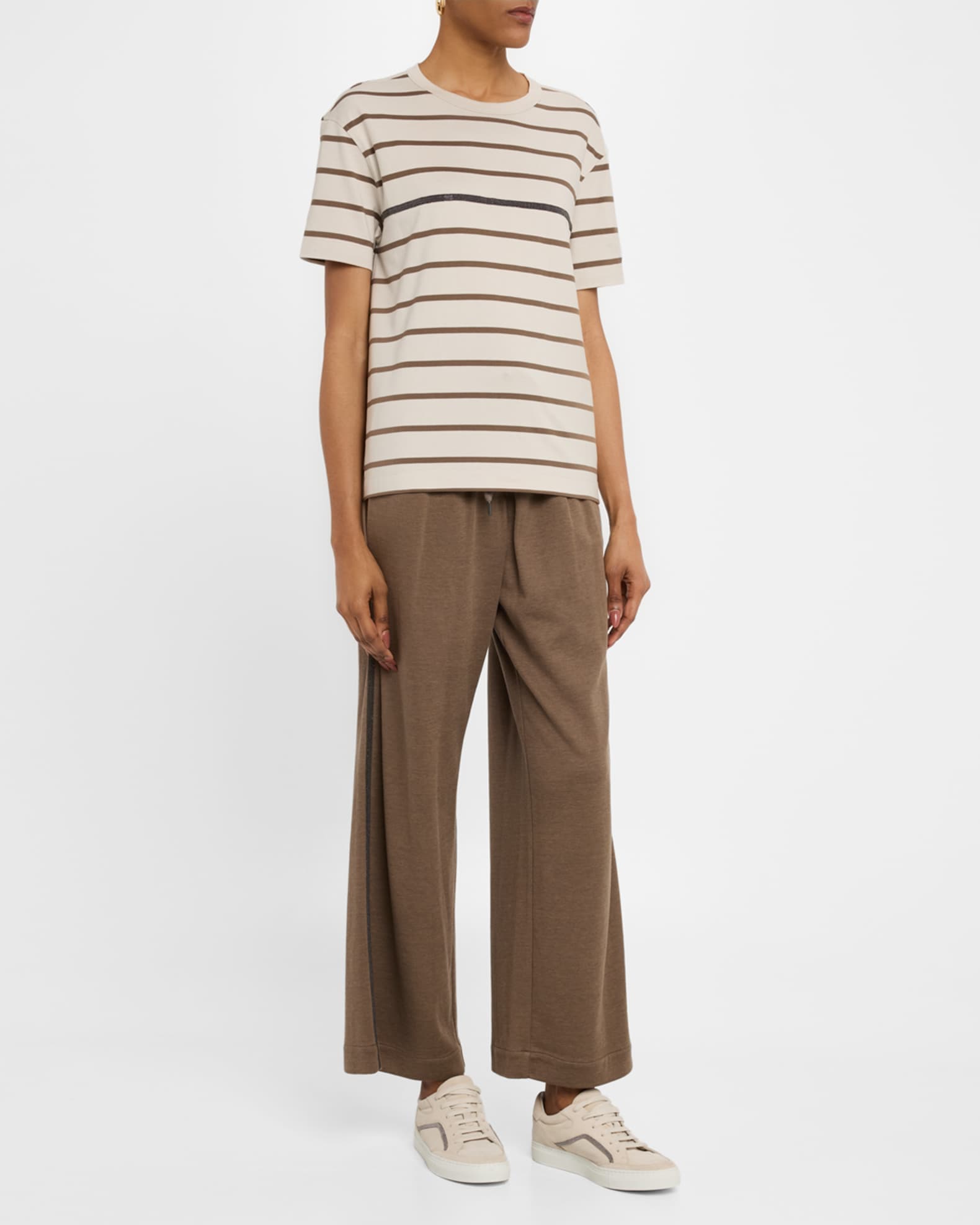 Tシャツ・カットソー BRUNELLO CUCINELLI Cotton t-shirt with monili detail Brunello Cucinelli Cotton Monili-Detail Pocket T-Shirt