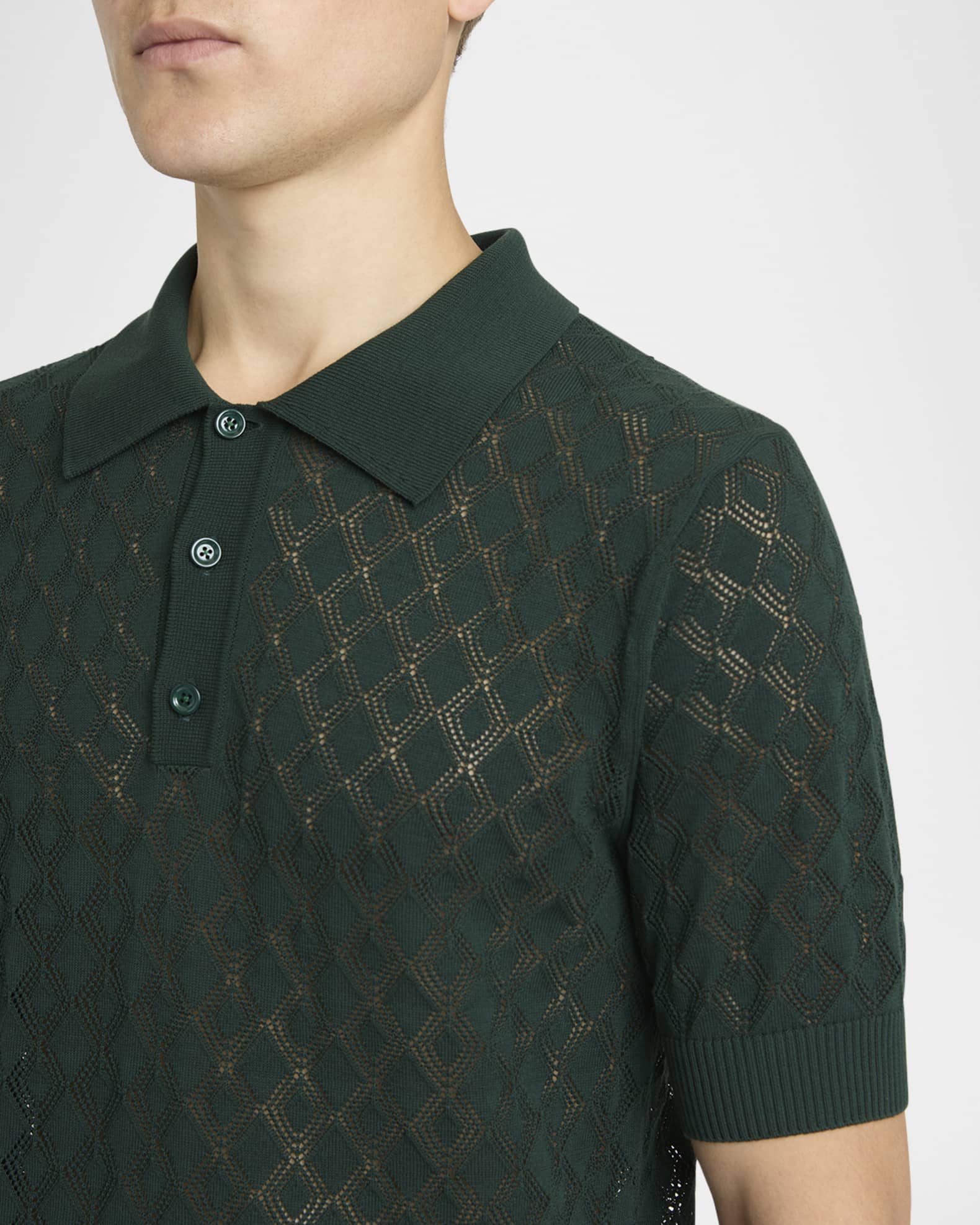 Dolce & Gabbana Men's Show Look Knit Polo Shirt in Beige