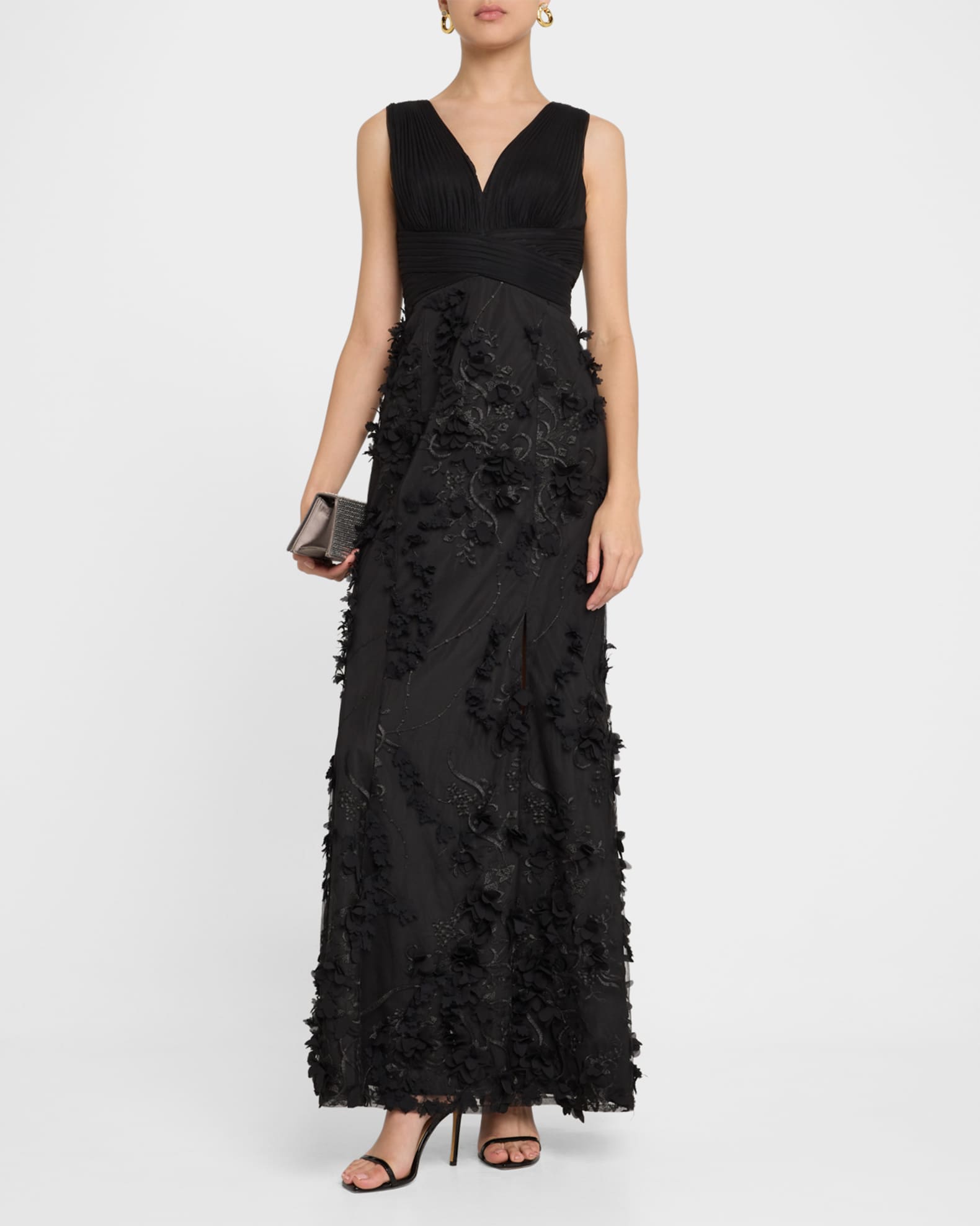 Embroidered Floral Applique Gown | Neiman Marcus
