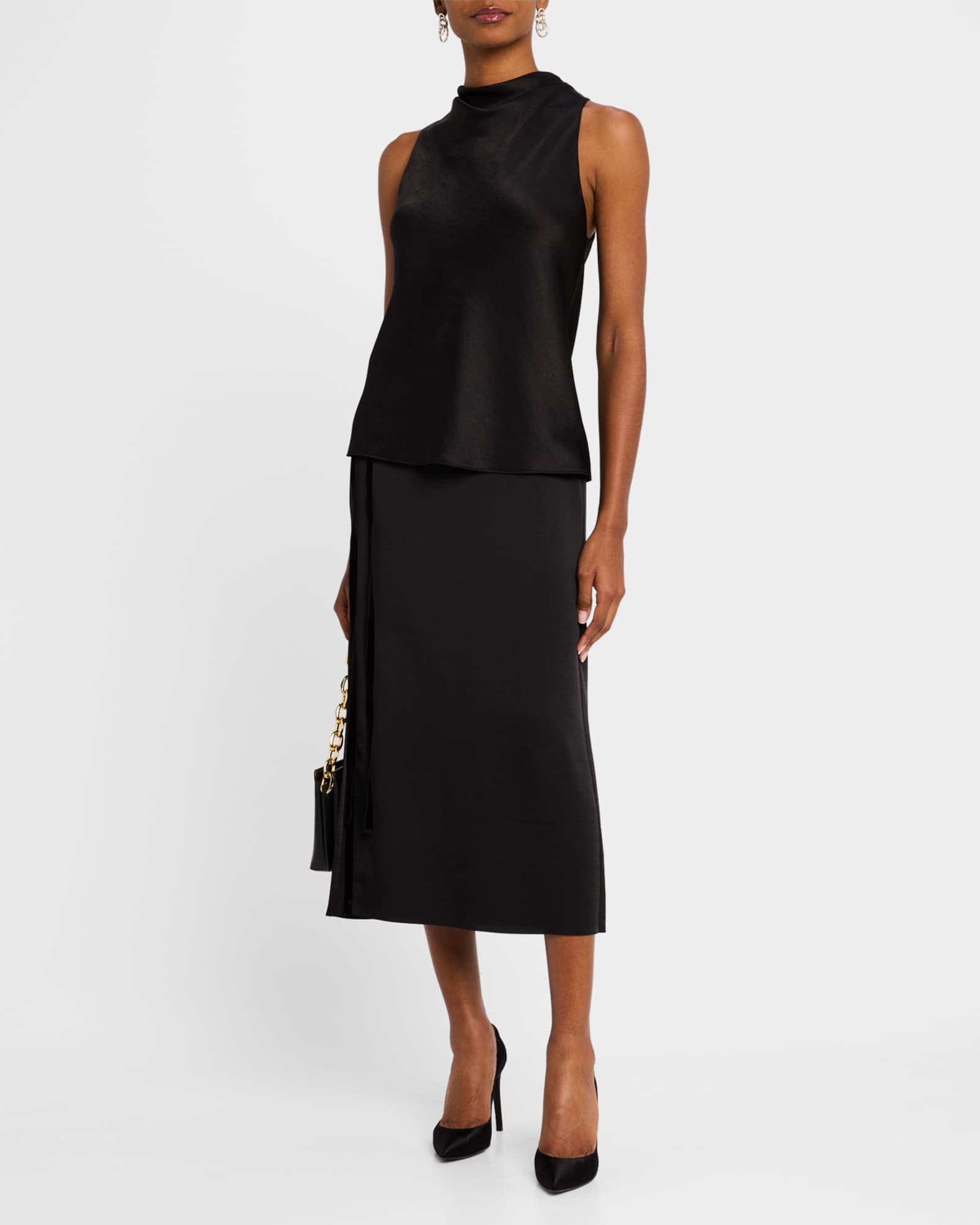 Cowl-Neck Bias Satin Top 1